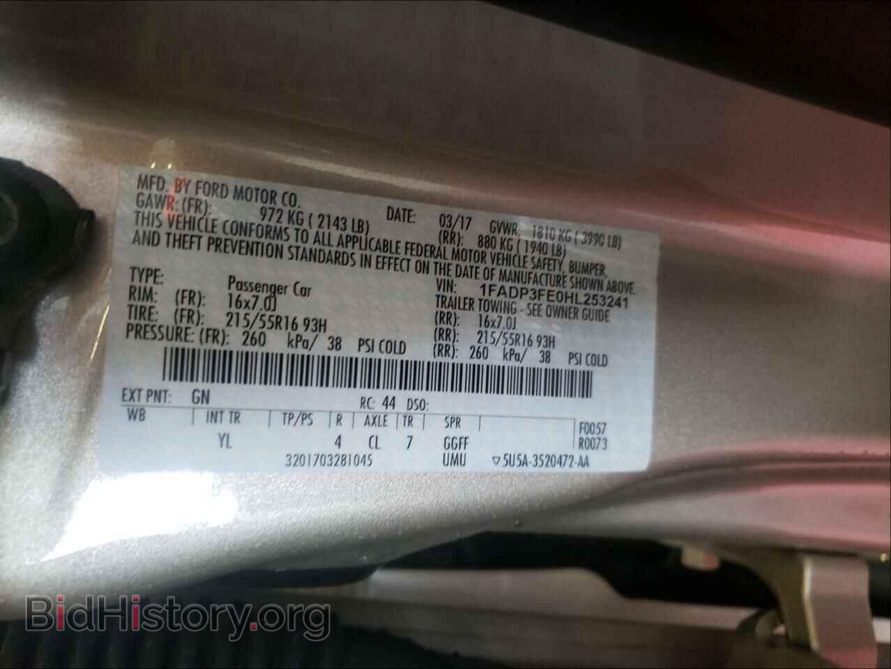 2017 FORD FOCUS - VIN: 1FADP3FE0HL253241 - Фото 10