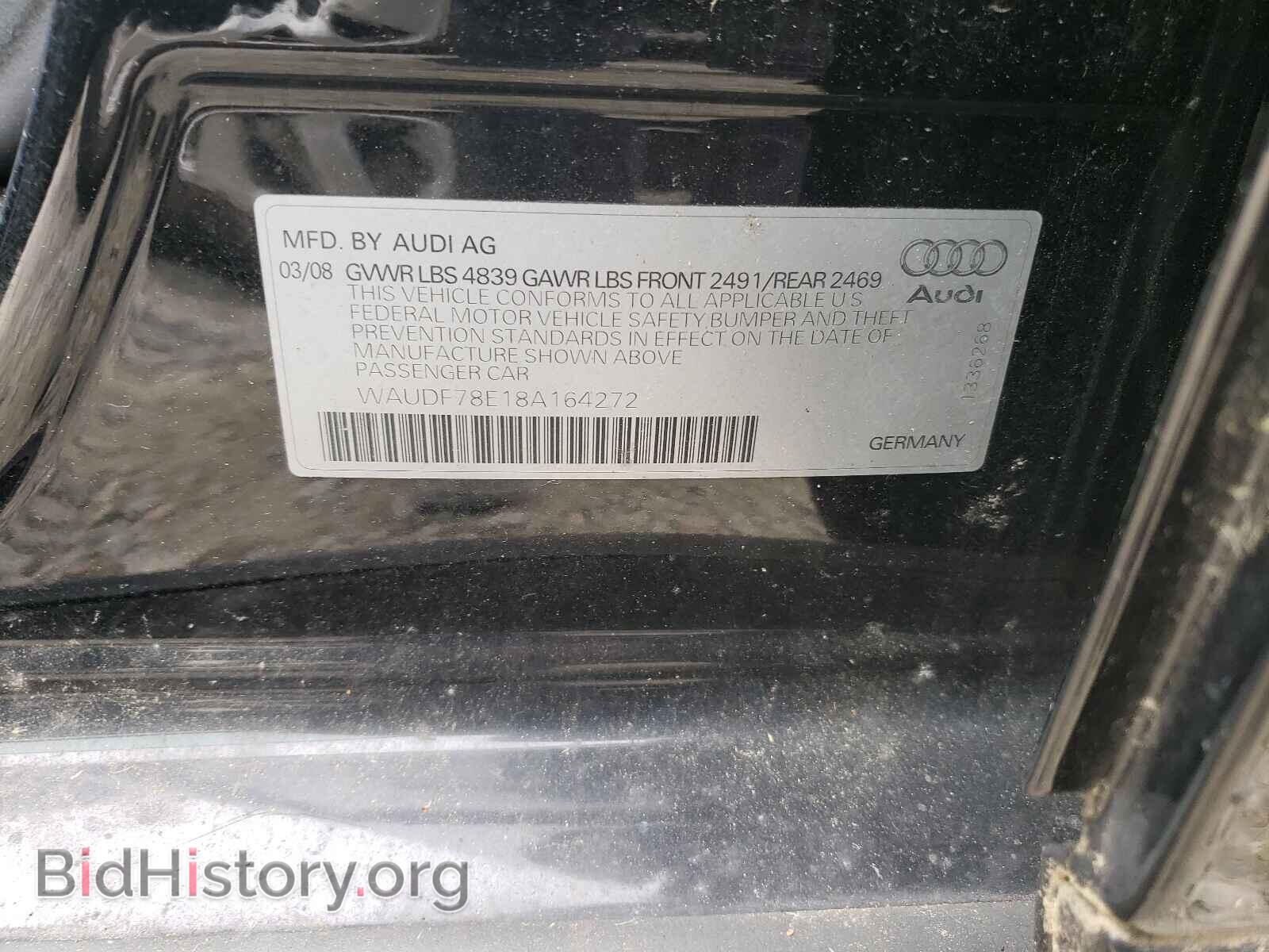 2008 AUDI A4 - VIN: WAUDF78E18A164272 - Фото 10