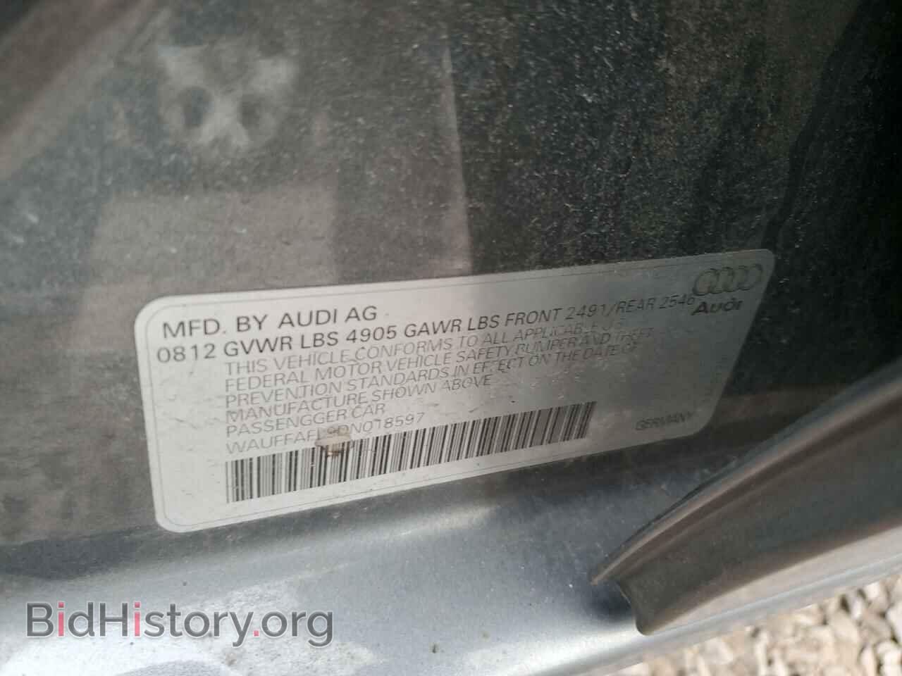 2013 AUDI A4 - VIN: WAUFFAFL9DN018597 - Фото 12