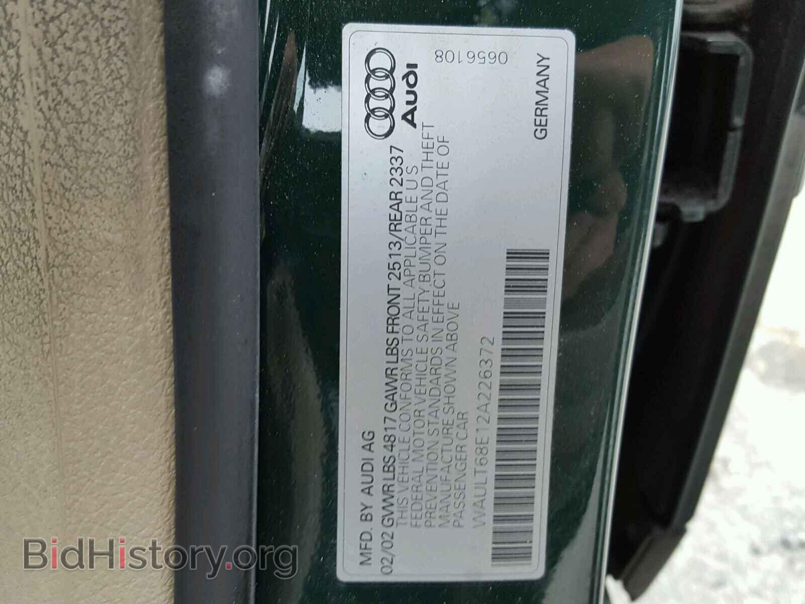 2002 AUDI A4 - VIN: WAULT68E12A226372 - Photo 10