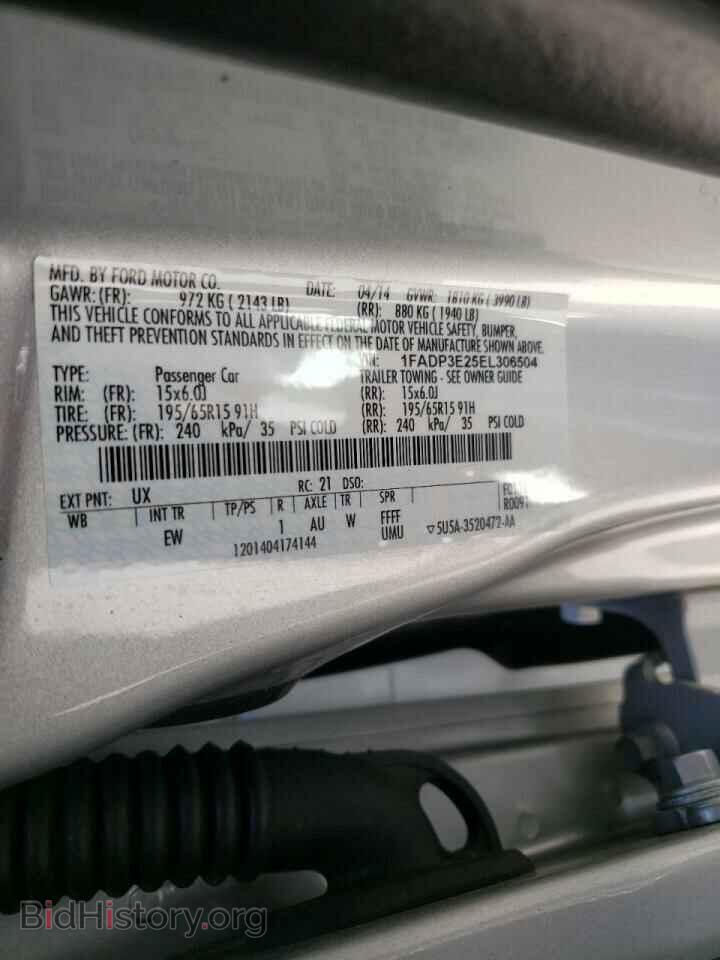 2014 FORD FOCUS - VIN: 1FADP3E25EL306504 - Фото 10