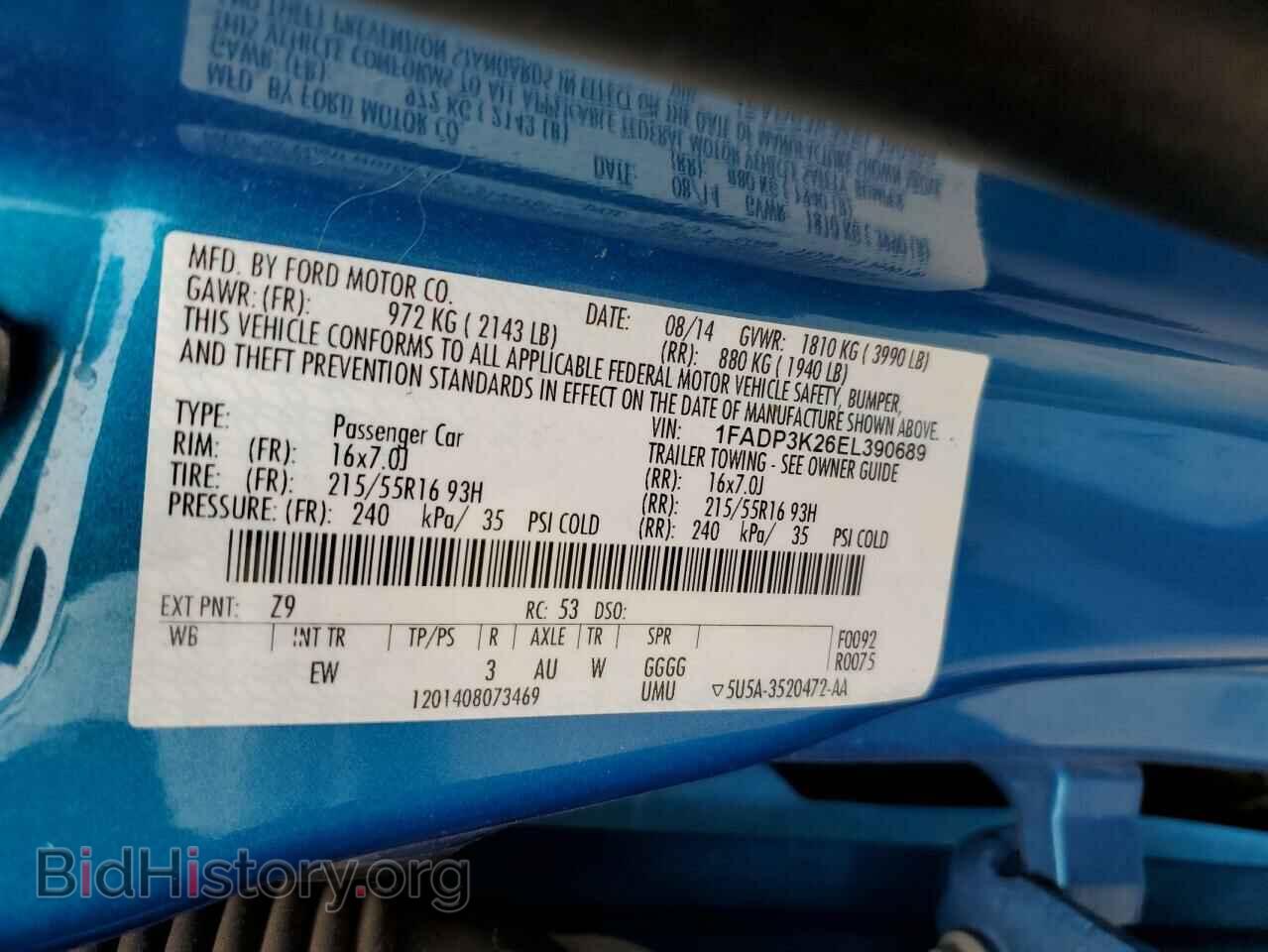 2014 FORD FOCUS - VIN: 1FADP3K26EL390689 - Photo 12