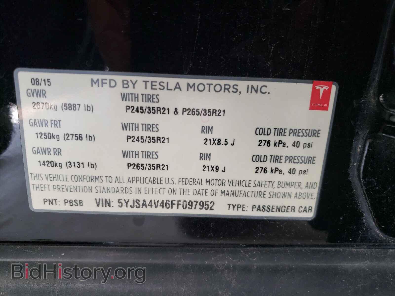 2015 TESLA MODEL S - VIN: 5YJSA4V46FF097952 - Photo 10