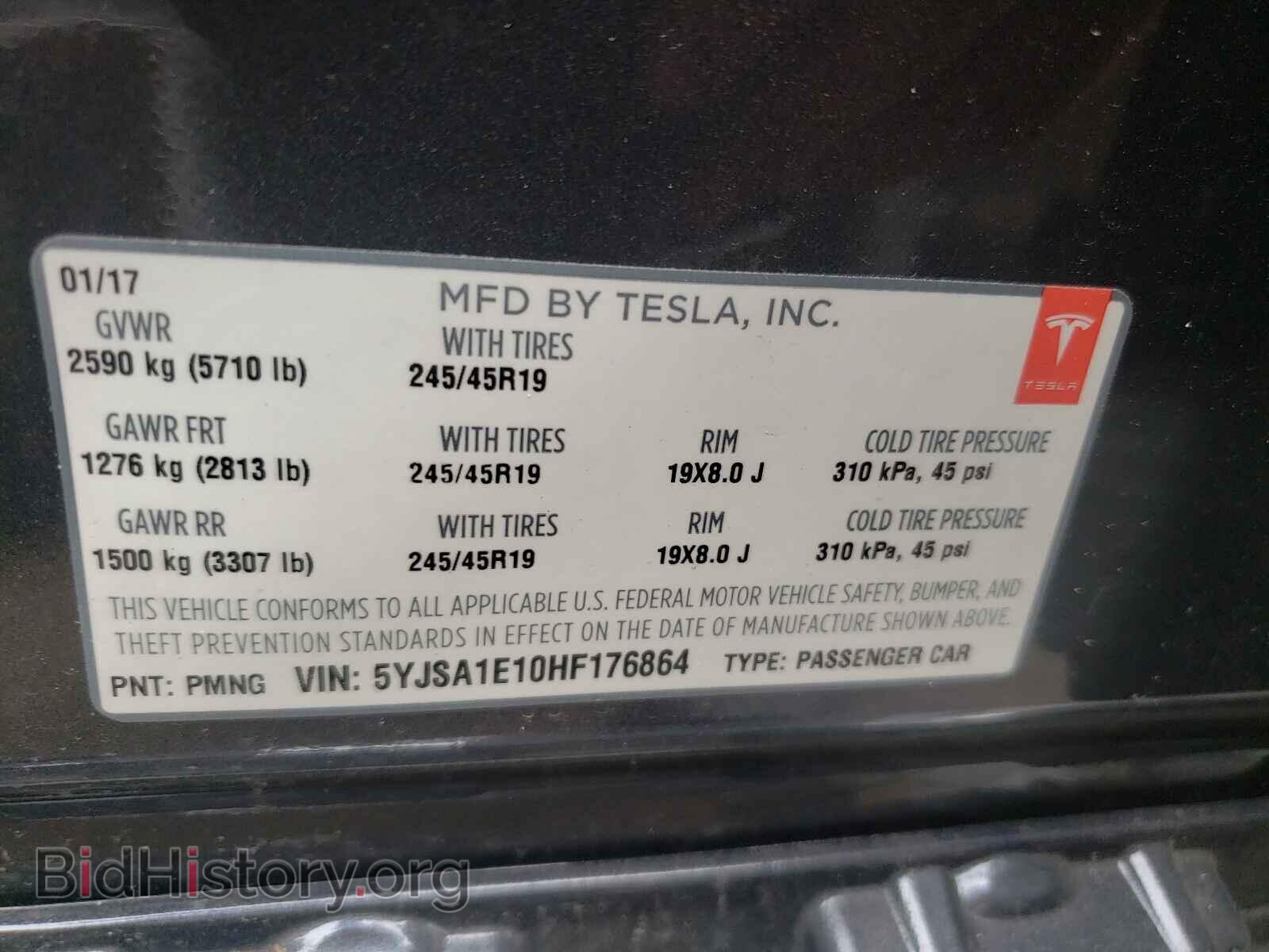 2017 TESLA MODEL S - VIN: 5YJSA1E10HF176864 - Photo 10