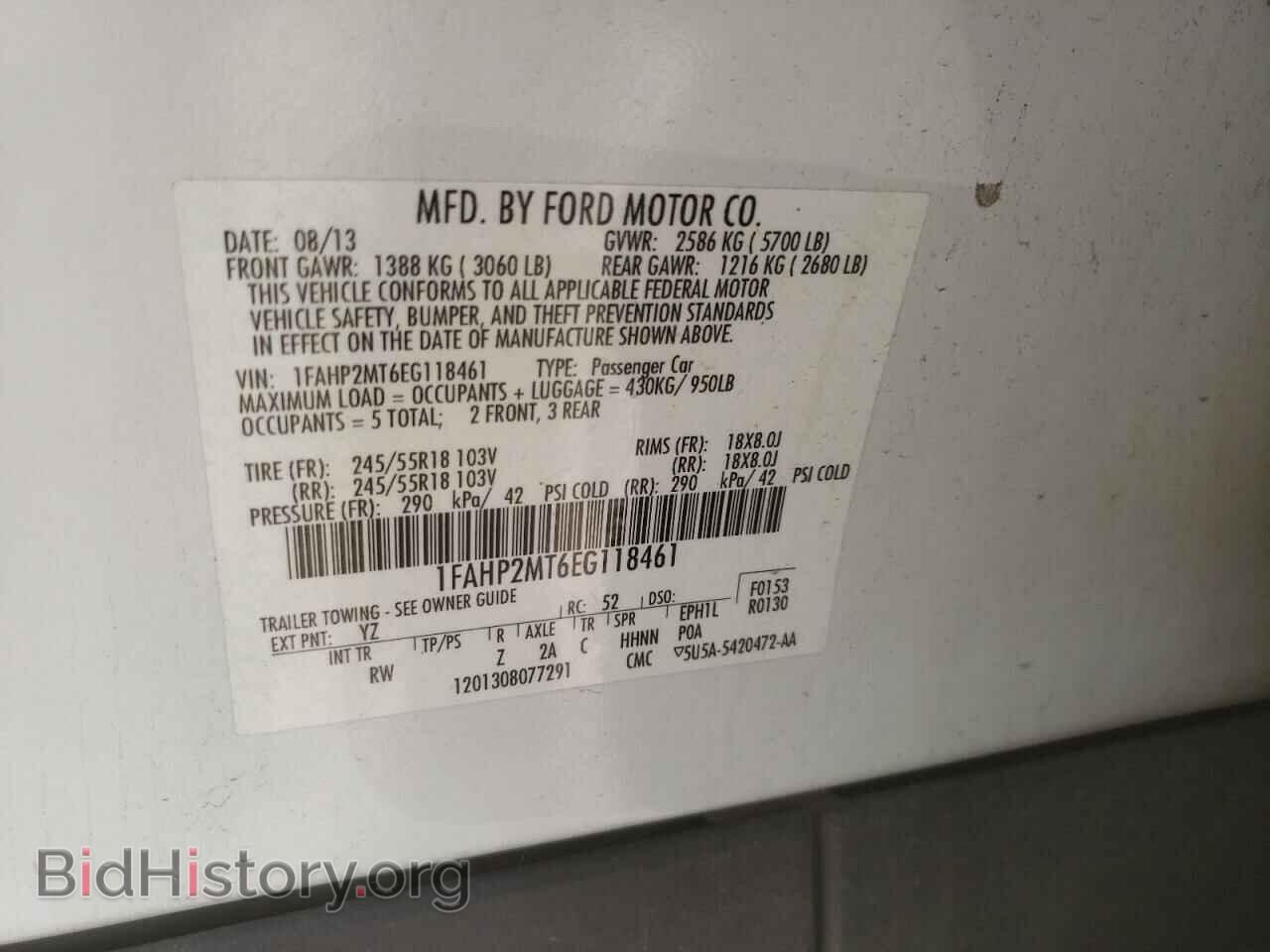 2014 FORD TAURUS - VIN: 1FAHP2MT6EG118461 - Фото 10
