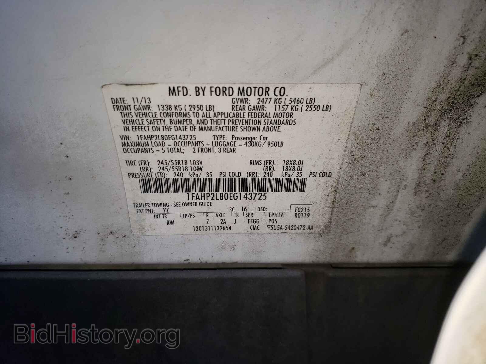 2014 FORD TAURUS - VIN: 1FAHP2L80EG143725 - Photo 10