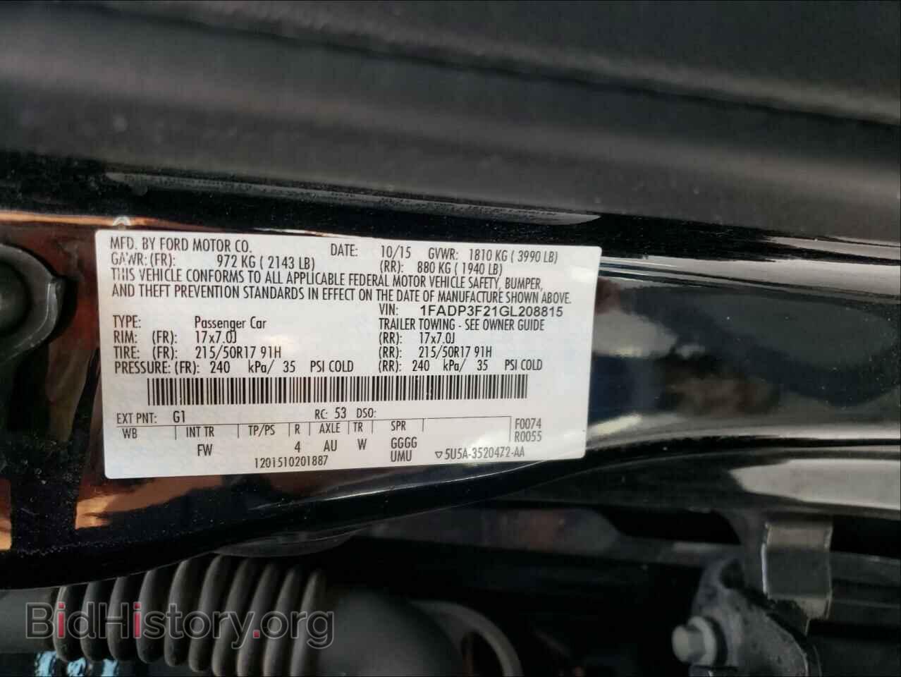 2016 FORD FOCUS - VIN: 1FADP3F21GL208815 - Photo 10