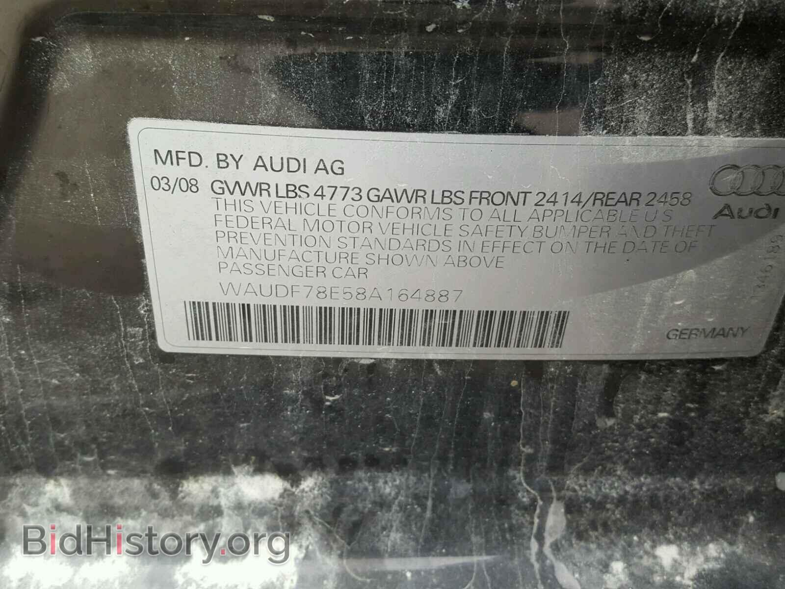 2008 AUDI A4 - VIN: WAUDF78E58A164887 - Photo 10