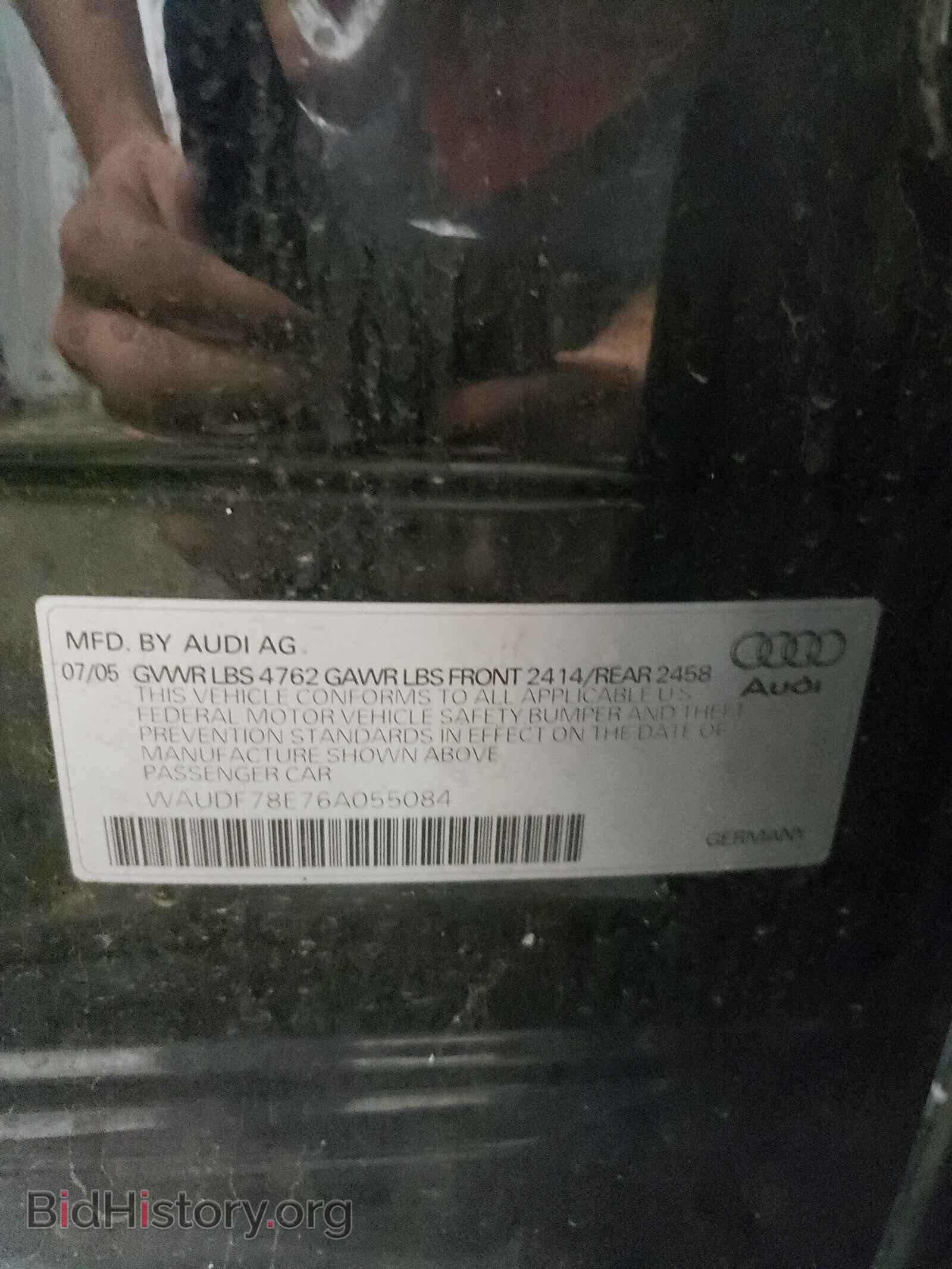 2006 AUDI A4 - VIN: WAUDF78E76A055084 - Фото 10