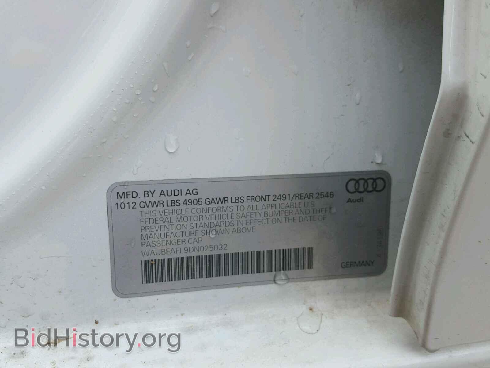 2013 AUDI A4 - VIN: WAUBFAFL9DN025032 - Фото 10