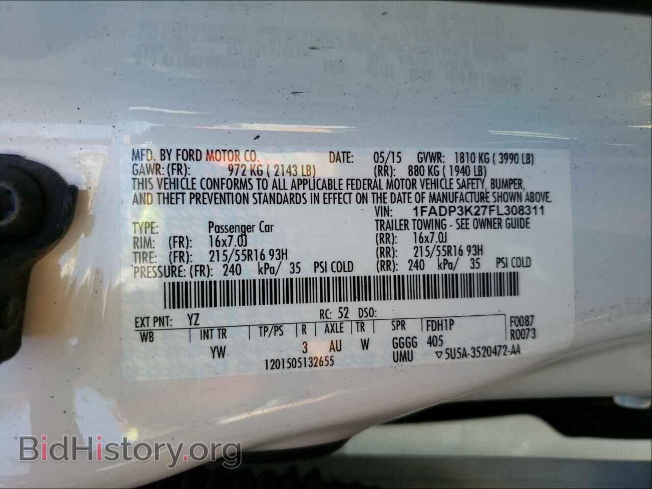 2015 FORD FOCUS - VIN: 1FADP3K27FL308311 - Фото 10