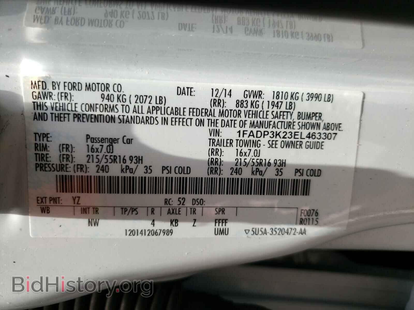 2014 FORD FOCUS - VIN: 1FADP3K23EL463307 - Photo 10
