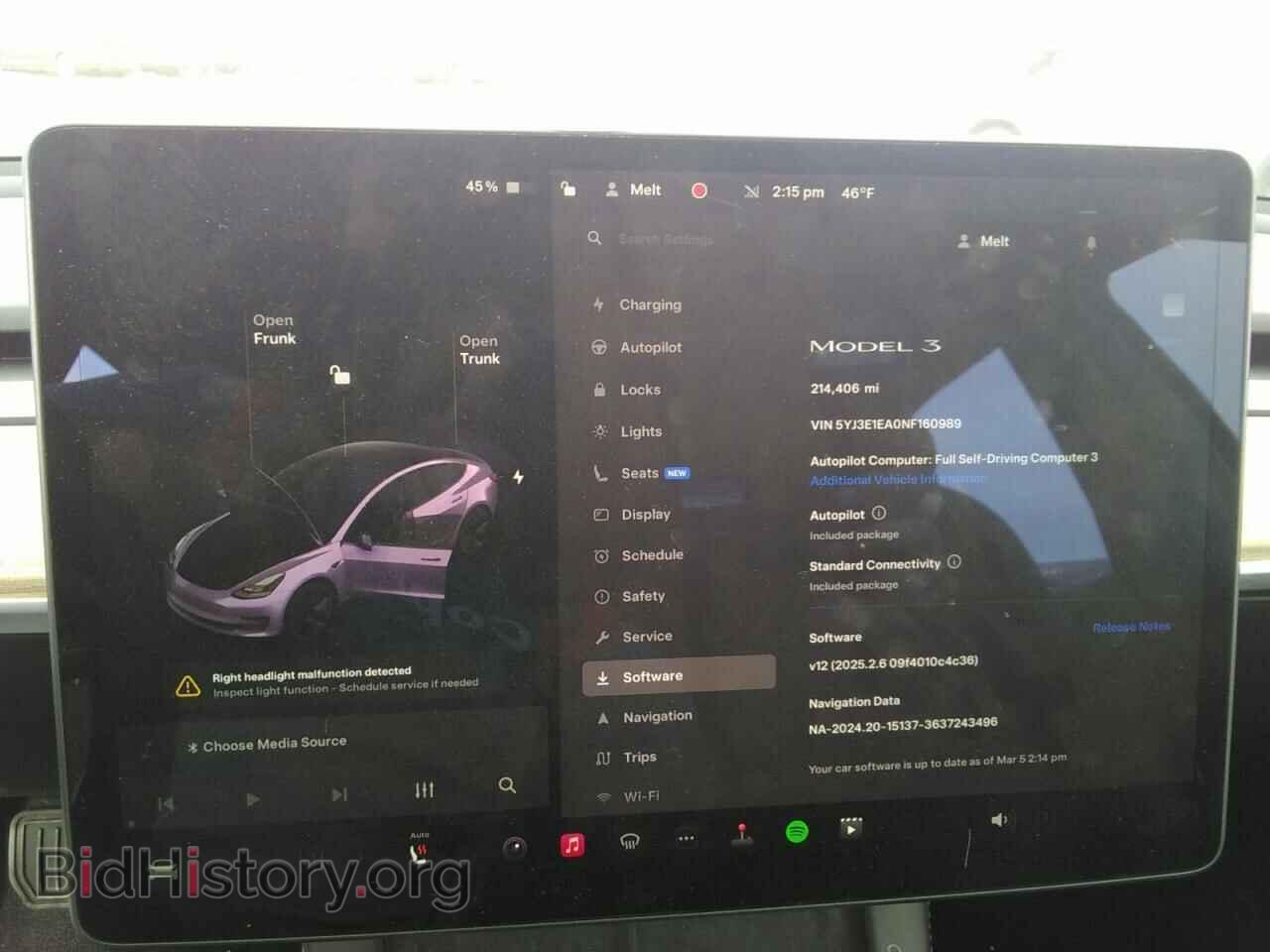 2022 TESLA MODEL 3 - VIN: 5YJ3E1EA0NF160989 - Фото 9