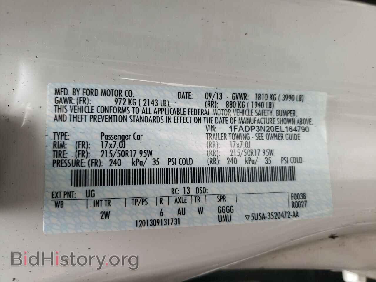 2014 FORD FOCUS - VIN: 1FADP3N20EL164790 - Фото 10