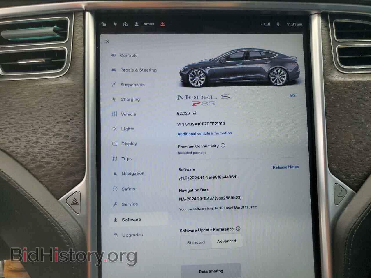 2013 TESLA MODEL S - VIN: 5YJSA1CP7DFP21010 - Фото 9