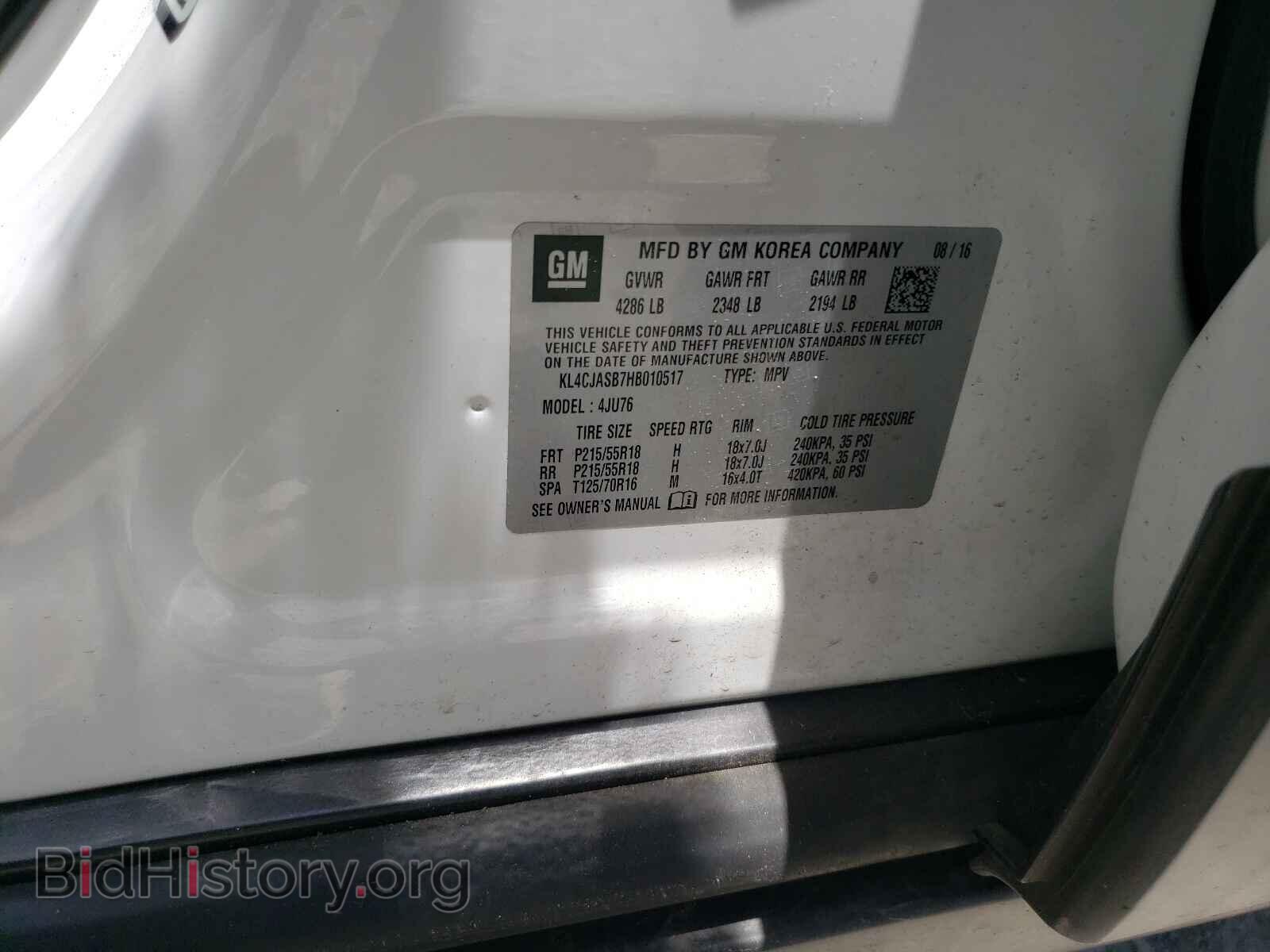 2017 BUICK ENCORE - VIN: KL4CJASB7HB010517 - Photo 10