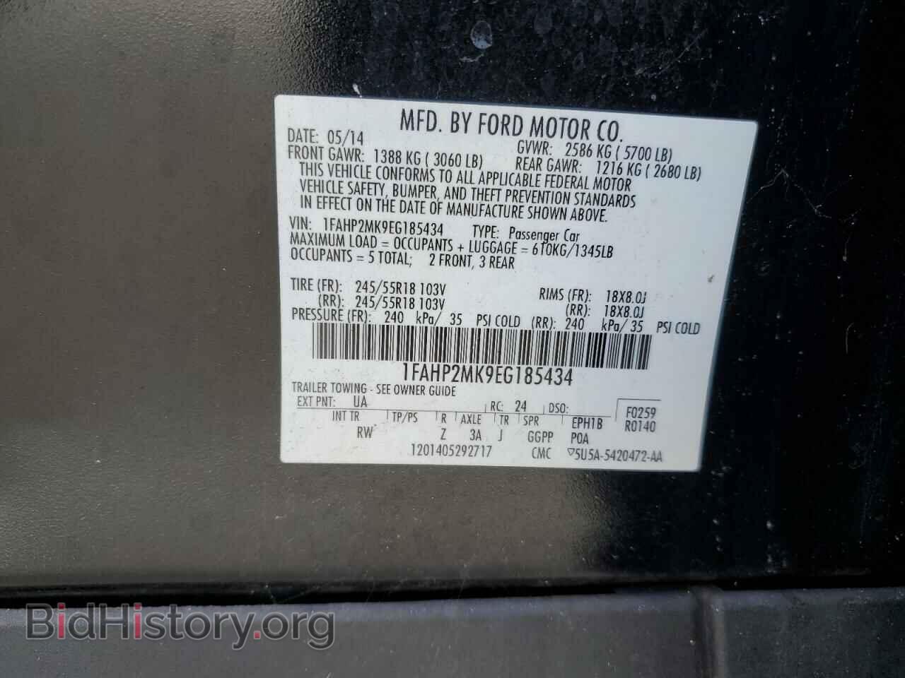 2014 FORD TAURUS - VIN: 1FAHP2MK9EG185434 - Фото 12