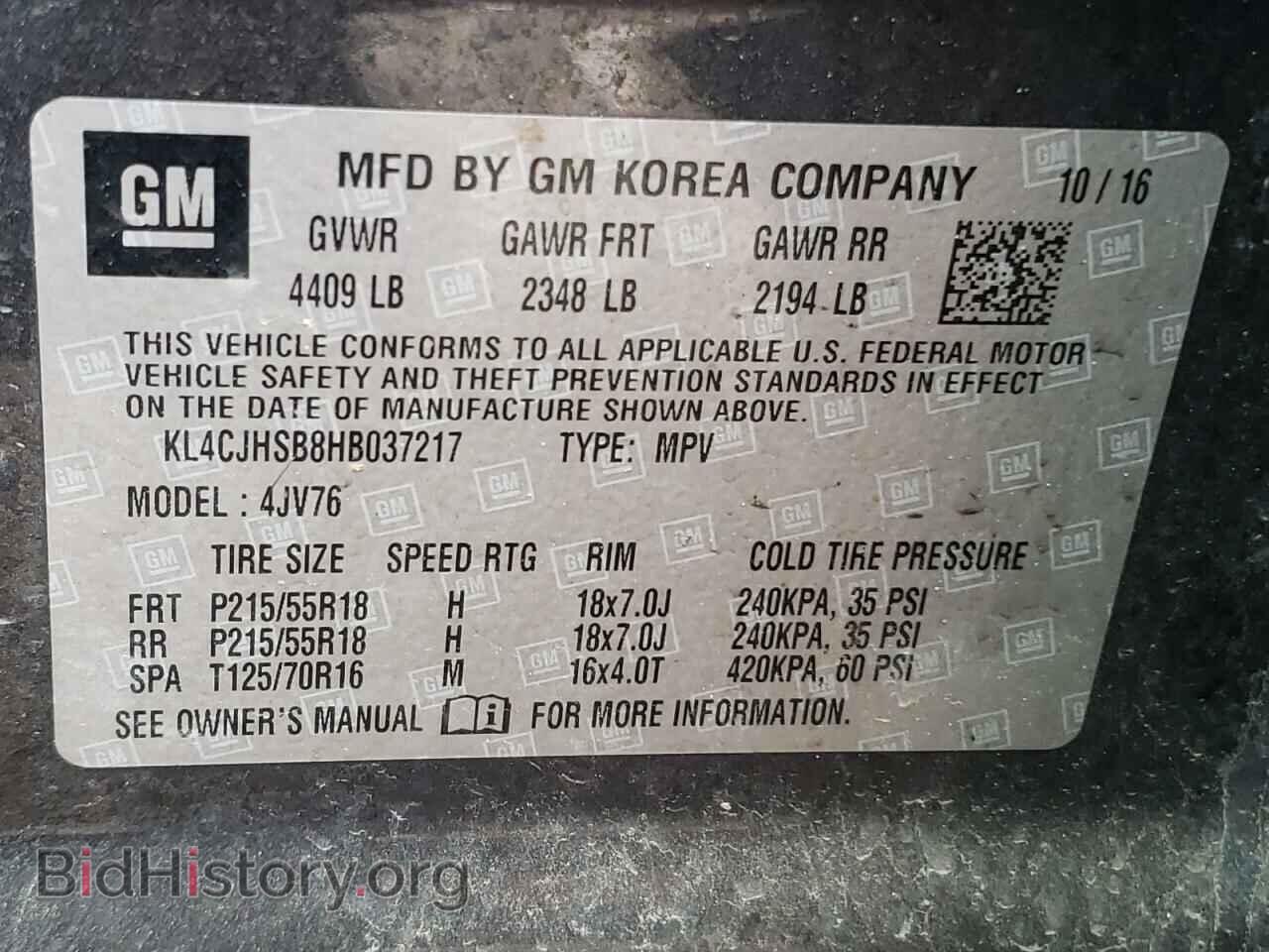 2017 BUICK ENCORE - VIN: KL4CJHSB8HB037217 - Photo 10