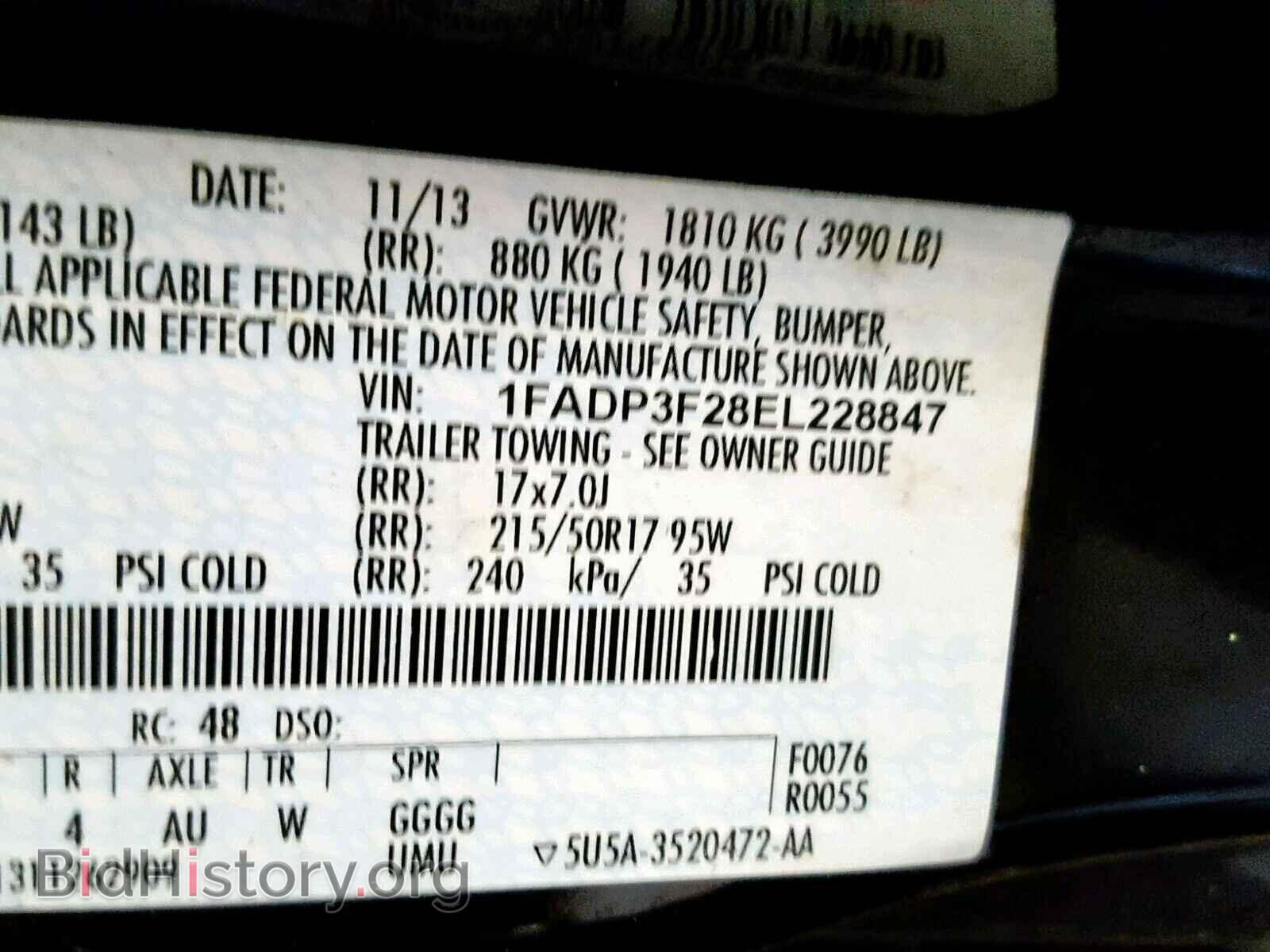 2014 FORD FOCUS SE - VIN: 1FADP3F28EL228847 - Фото 10