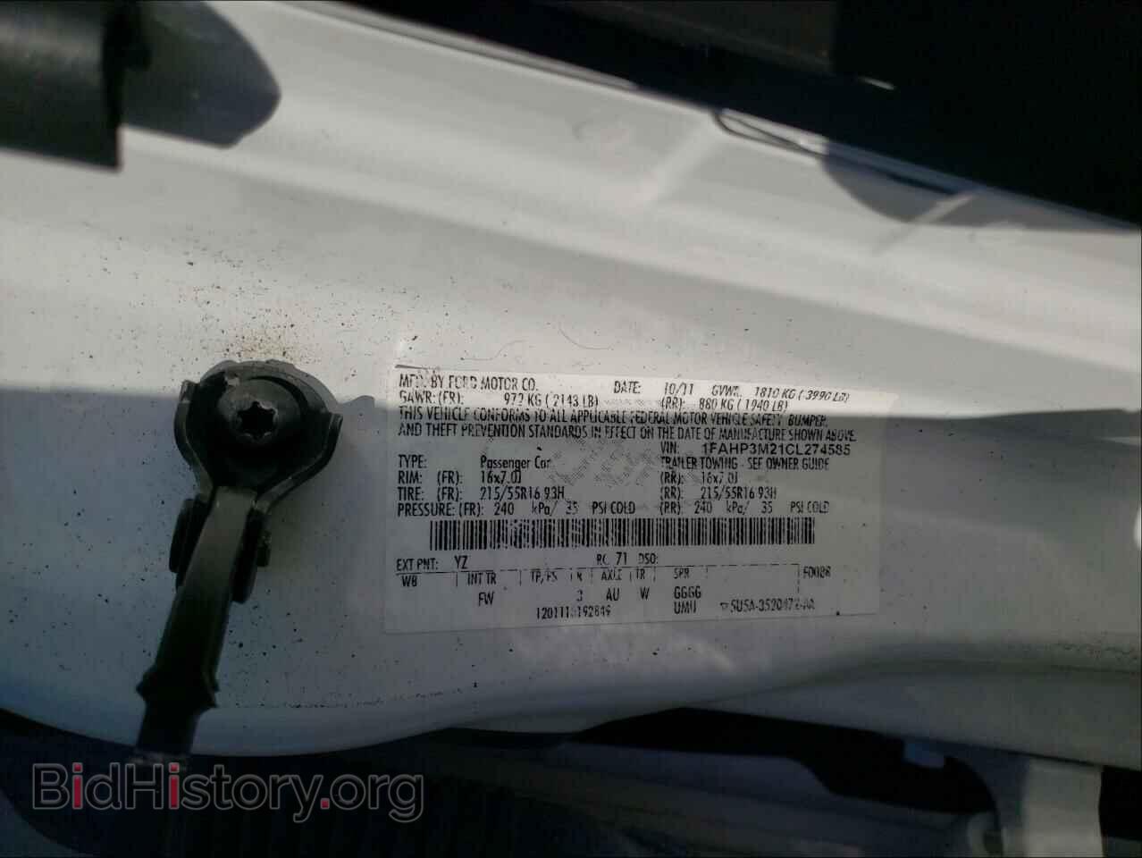 2012 FORD FOCUS - VIN: 1FAHP3M21CL274585 - Фото 10