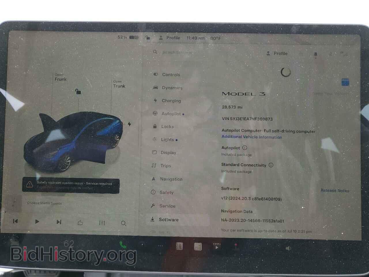 2022 TESLA MODEL 3 - VIN: 5YJ3E1EA7NF369873 - Фото 9