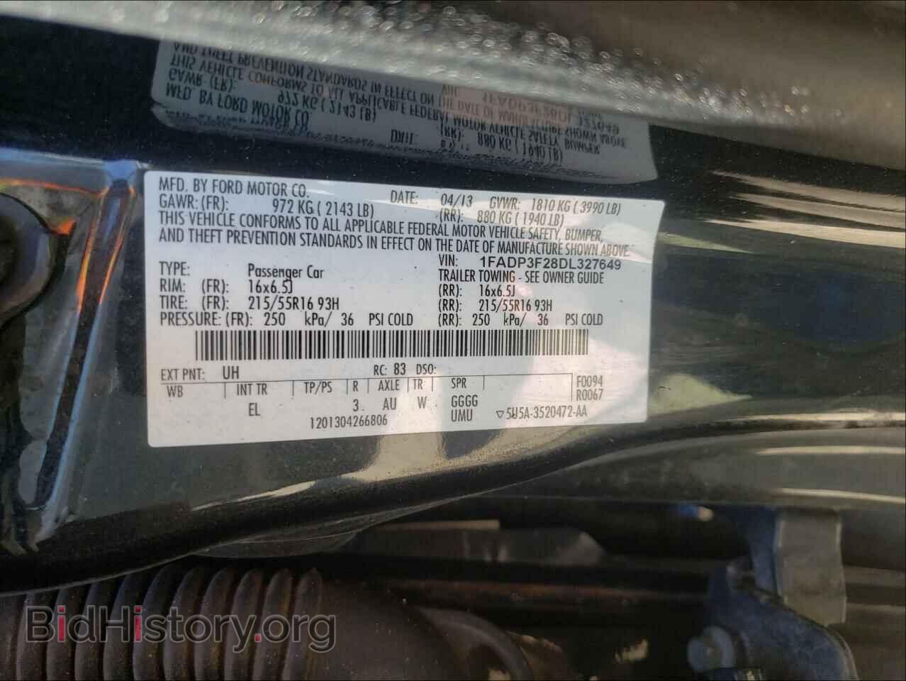 2013 FORD FOCUS - VIN: 1FADP3F28DL327649 - Фото 10