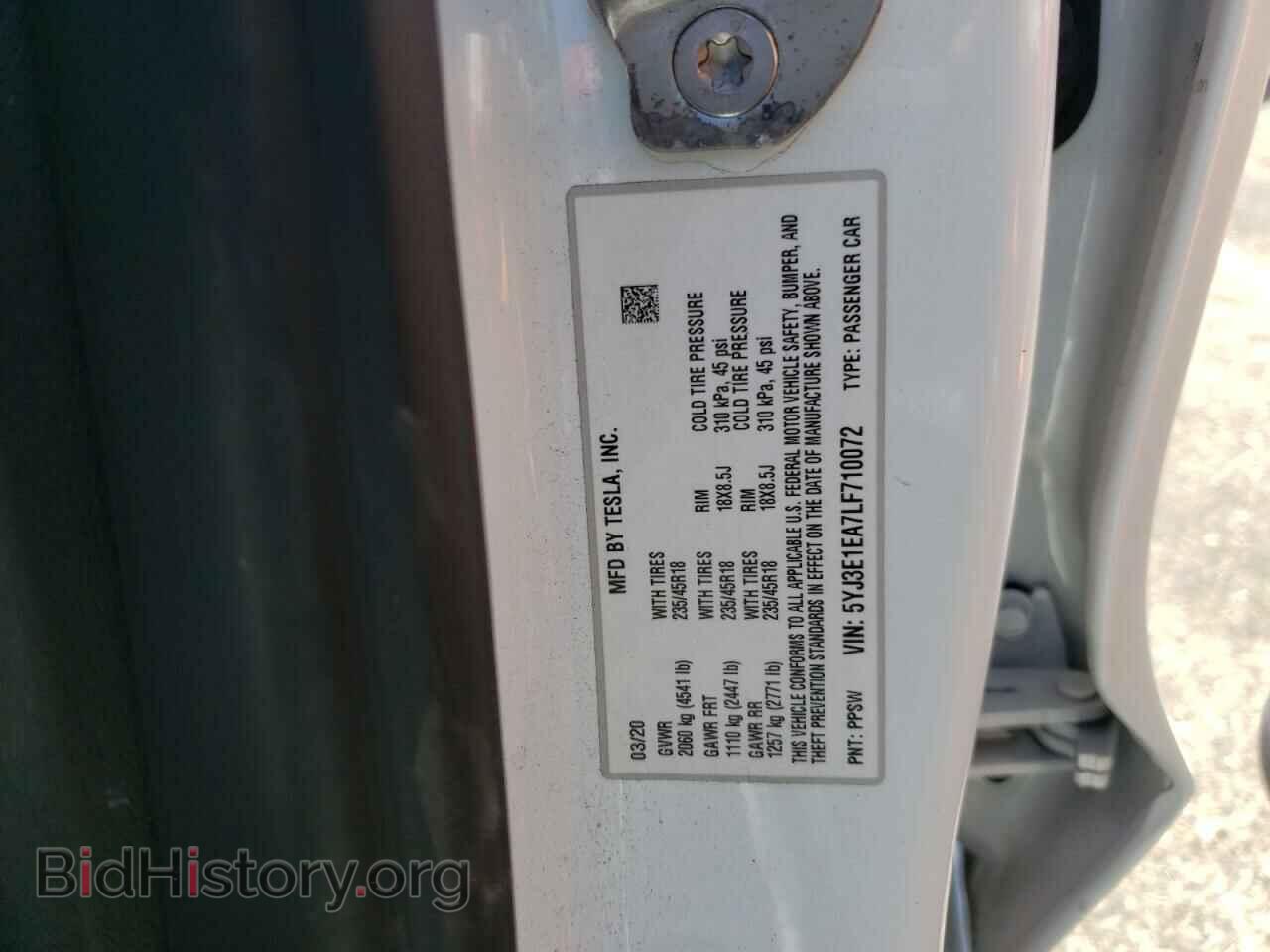 2020 TESLA MODEL 3 - VIN: 5YJ3E1EA7LF710072 - Photo 10