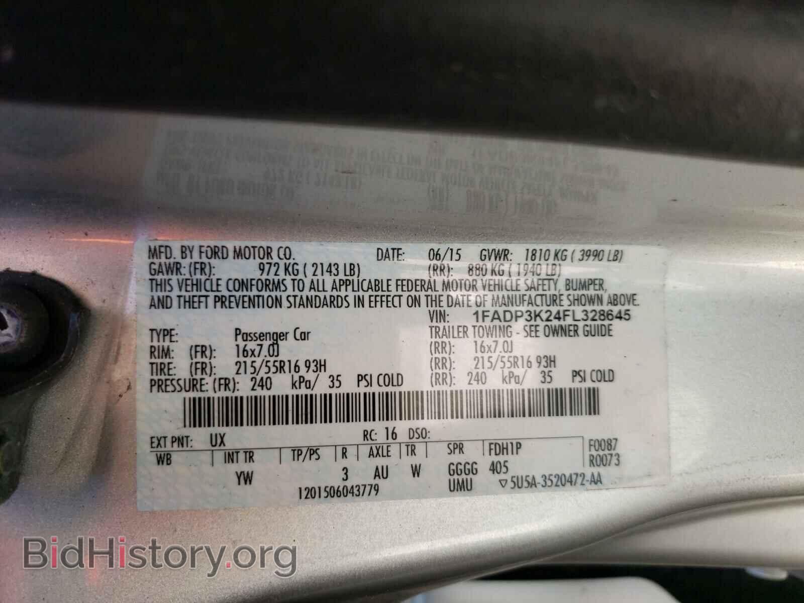 2015 FORD FOCUS - VIN: 1FADP3K24FL328645 - Фото 10