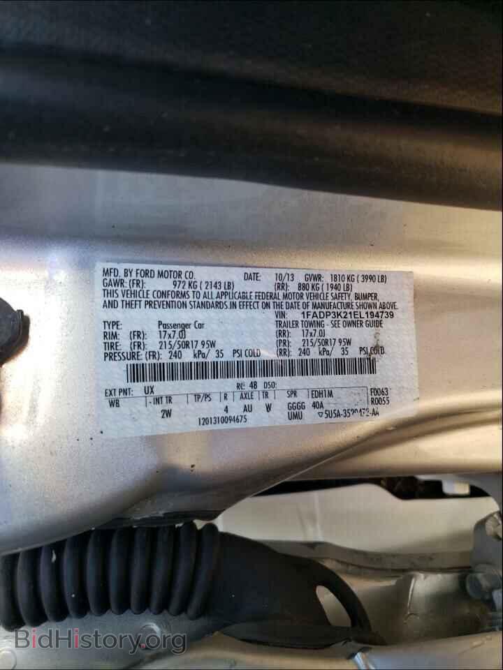 2014 FORD FOCUS - VIN: 1FADP3K21EL194739 - Фото 10