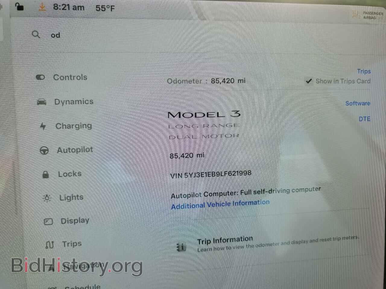 2020 TESLA MODEL 3 - VIN: 5YJ3E1EB9LF621998 - Photo 9