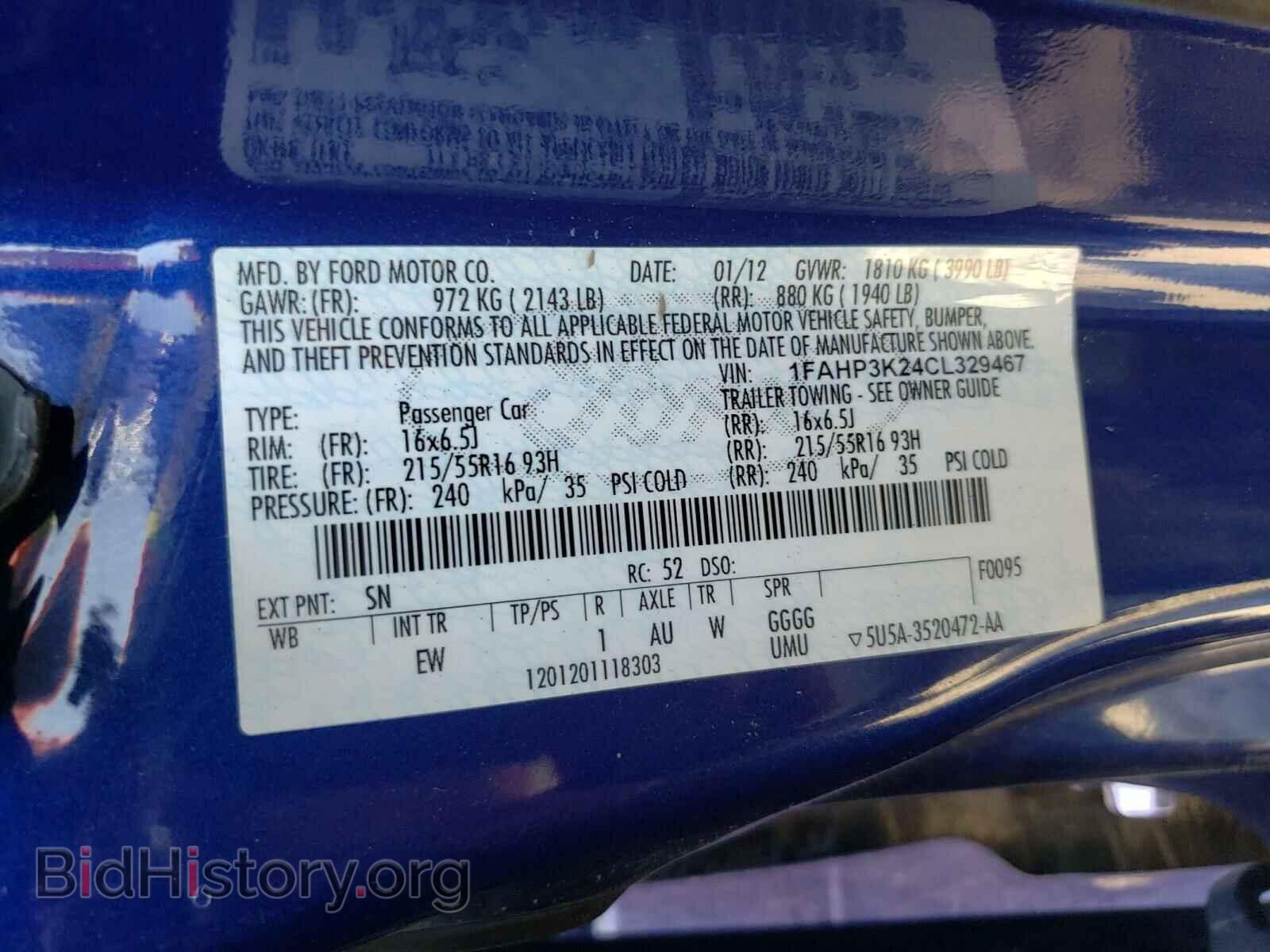 2012 FORD FOCUS - VIN: 1FAHP3K24CL329467 - Photo 10