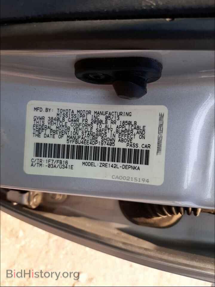 2013 TOYOTA COROLLA - VIN: 5YFBU4EE4DP197405 - Фото 10