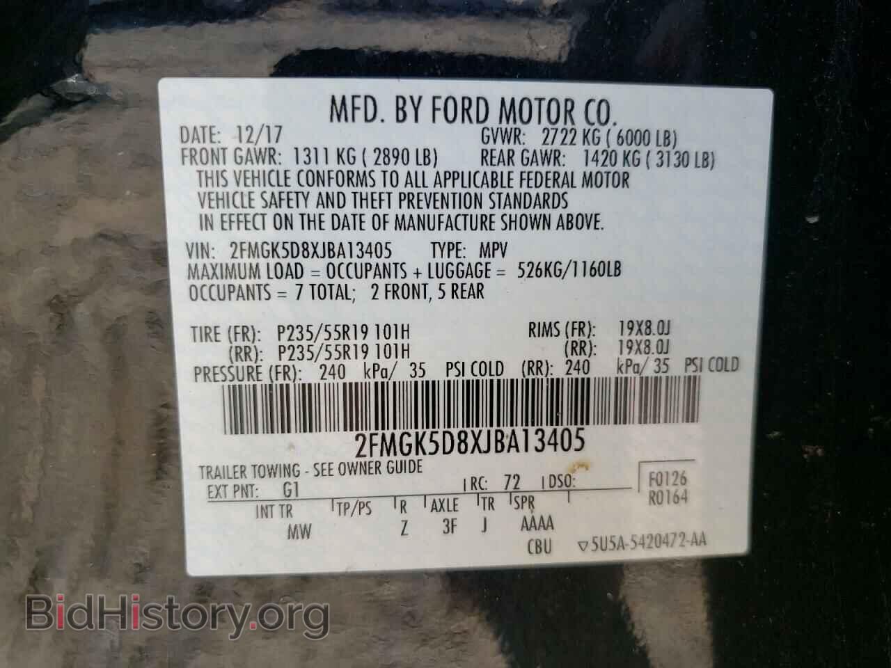 2018 FORD FLEX - VIN: 2FMGK5D8XJBA13405 - Photo 10