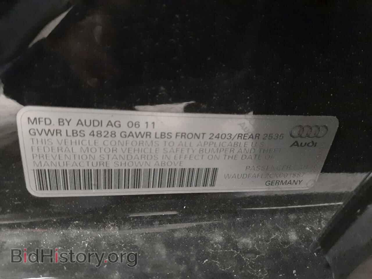 2012 AUDI A4 - VIN: WAUDFAFL2CN001887 - Photo 10