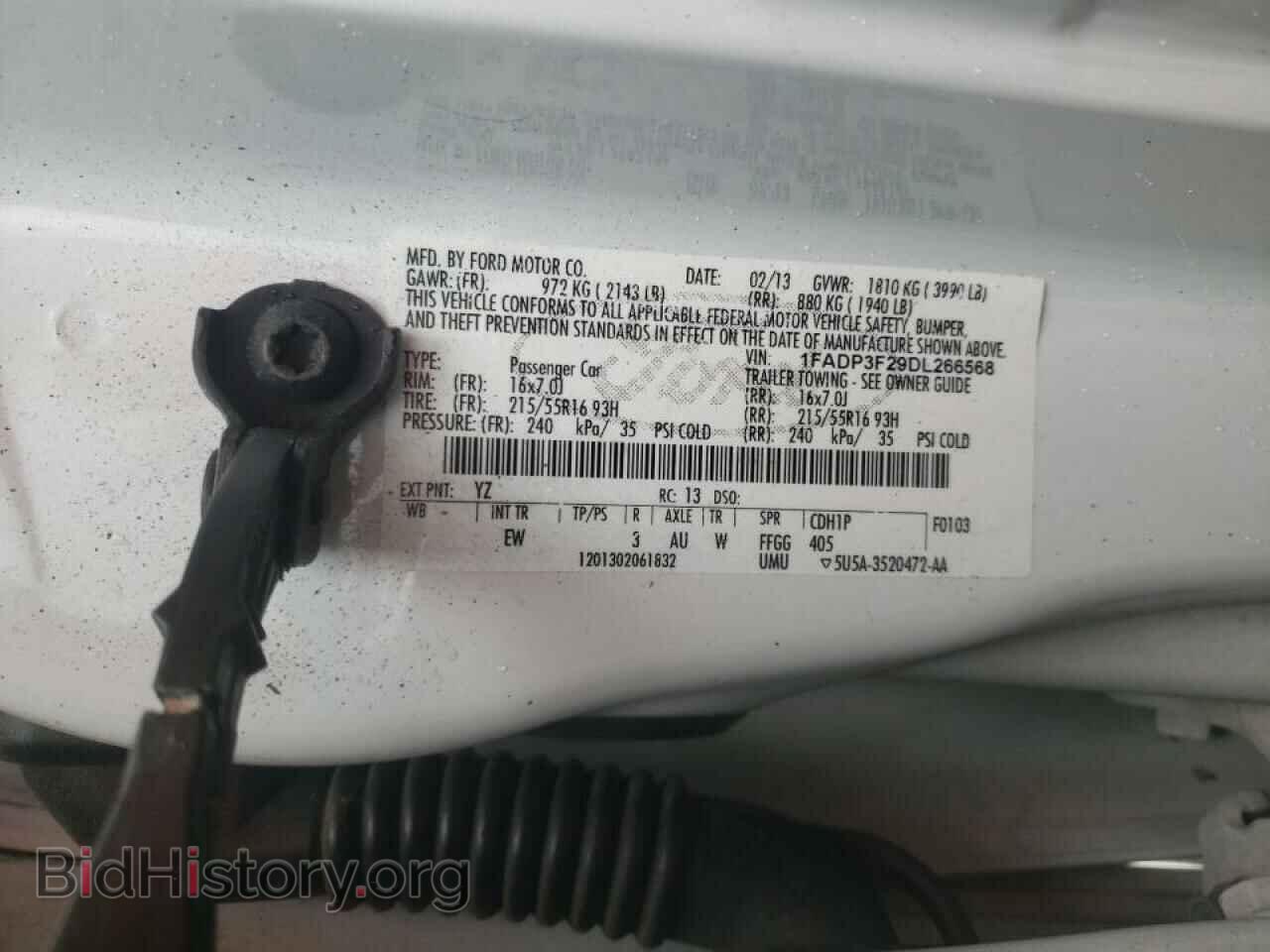 2013 FORD FOCUS - VIN: 1FADP3F29DL266568 - Фото 10
