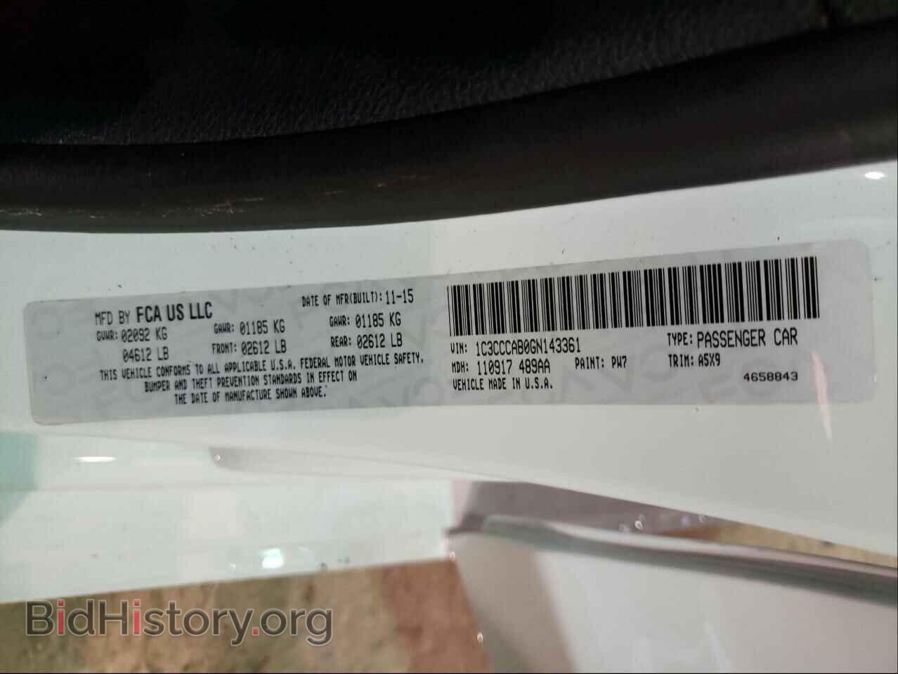 2016 CHRYSLER 200 - VIN: 1C3CCCAB0GN143361 - Фото 10