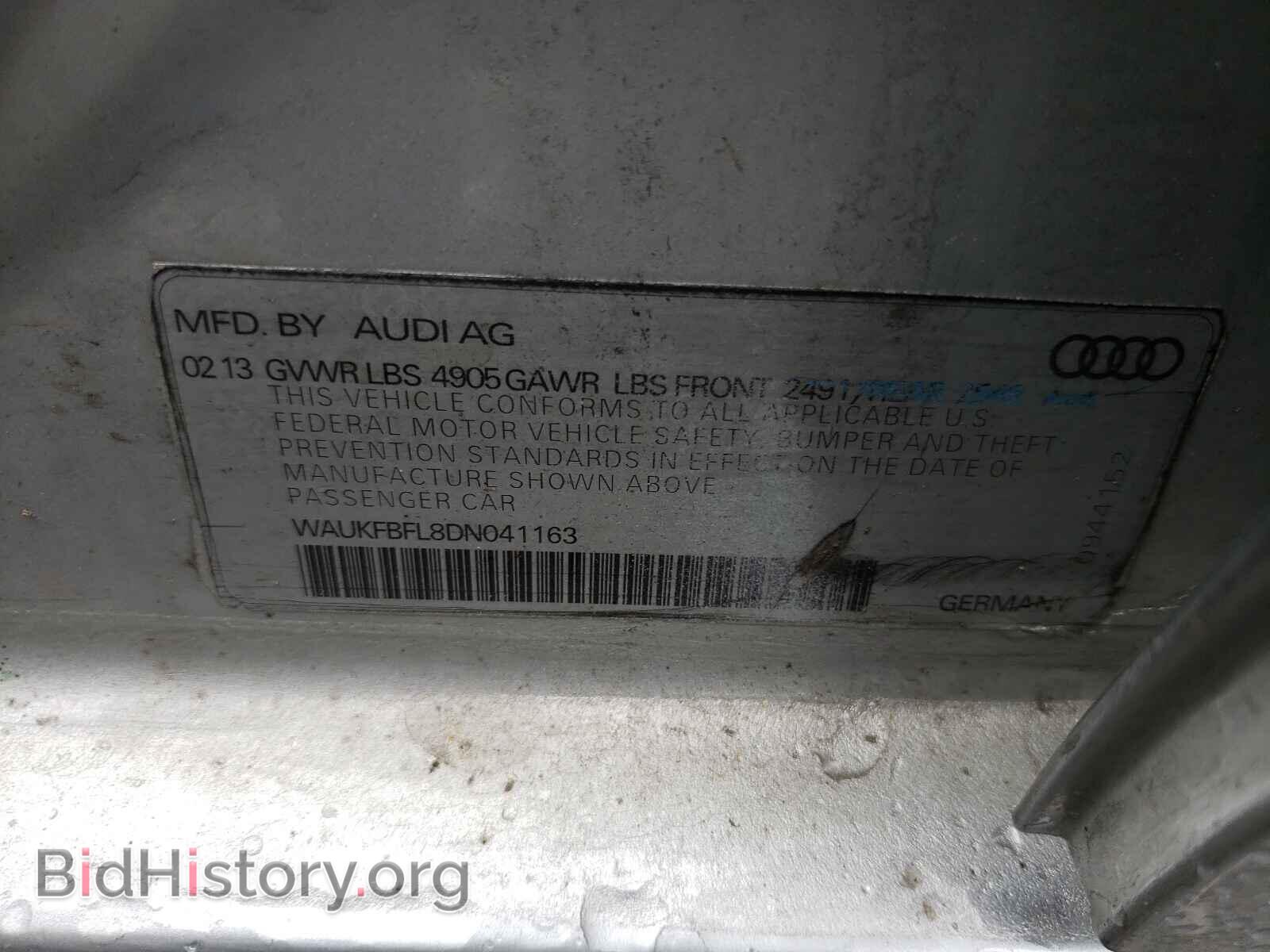 2013 AUDI A4 - VIN: WAUKFBFL8DN041163 - Фото 10