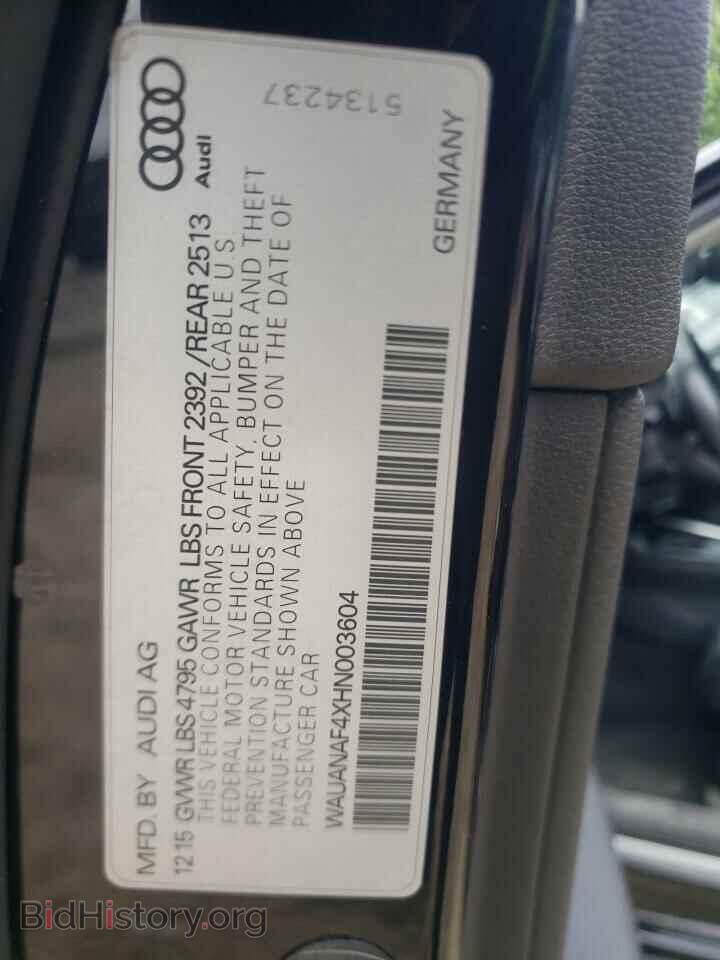 2017 AUDI A4 - VIN: WAUANAF4XHN003604 - Фото 10