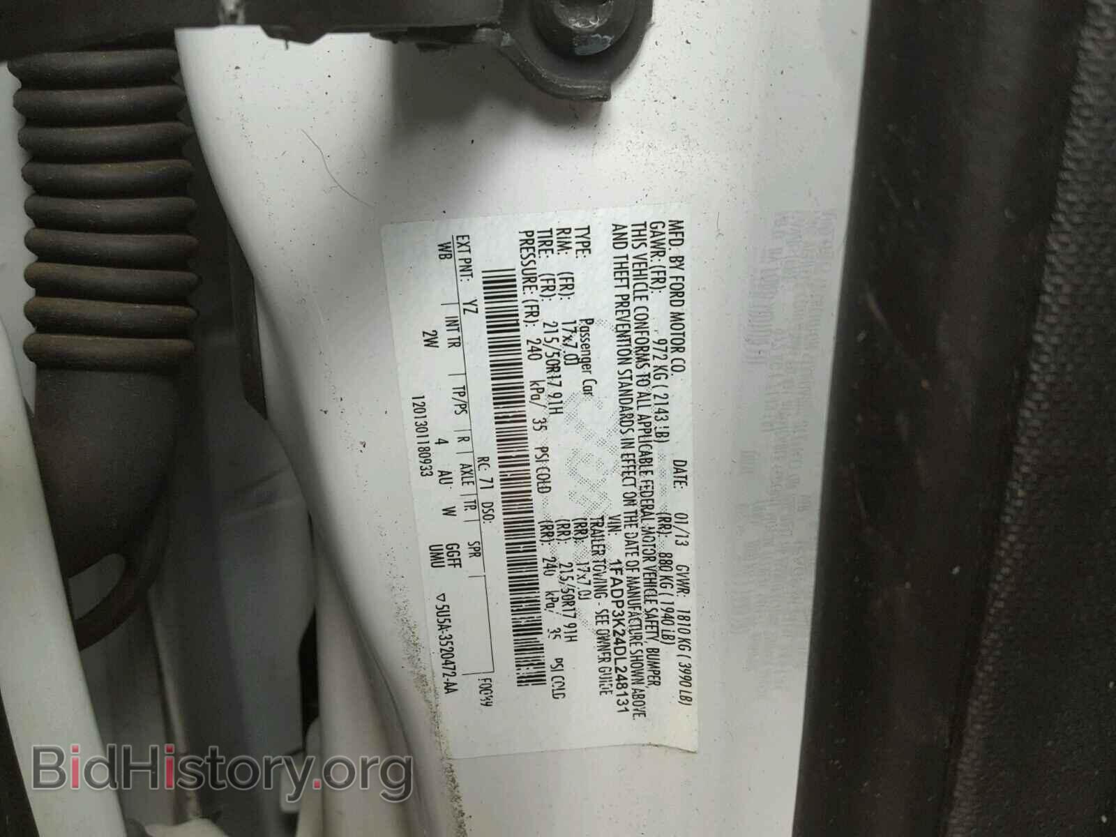 2013 FORD FOCUS - VIN: 1FADP3K24DL248131 - Фото 10