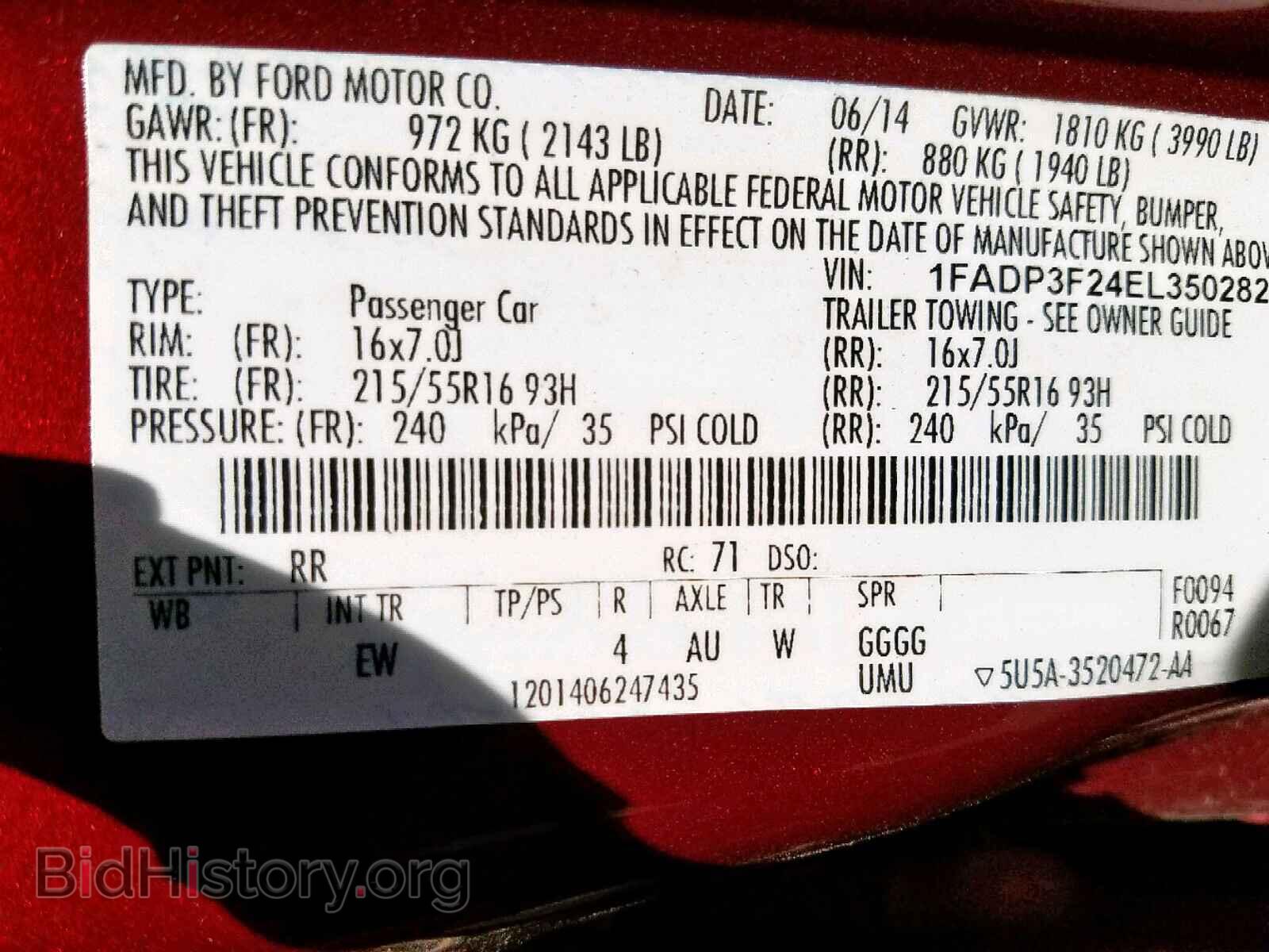 2014 FORD FOCUS SE - VIN: 1FADP3F24EL350282 - Фото 10