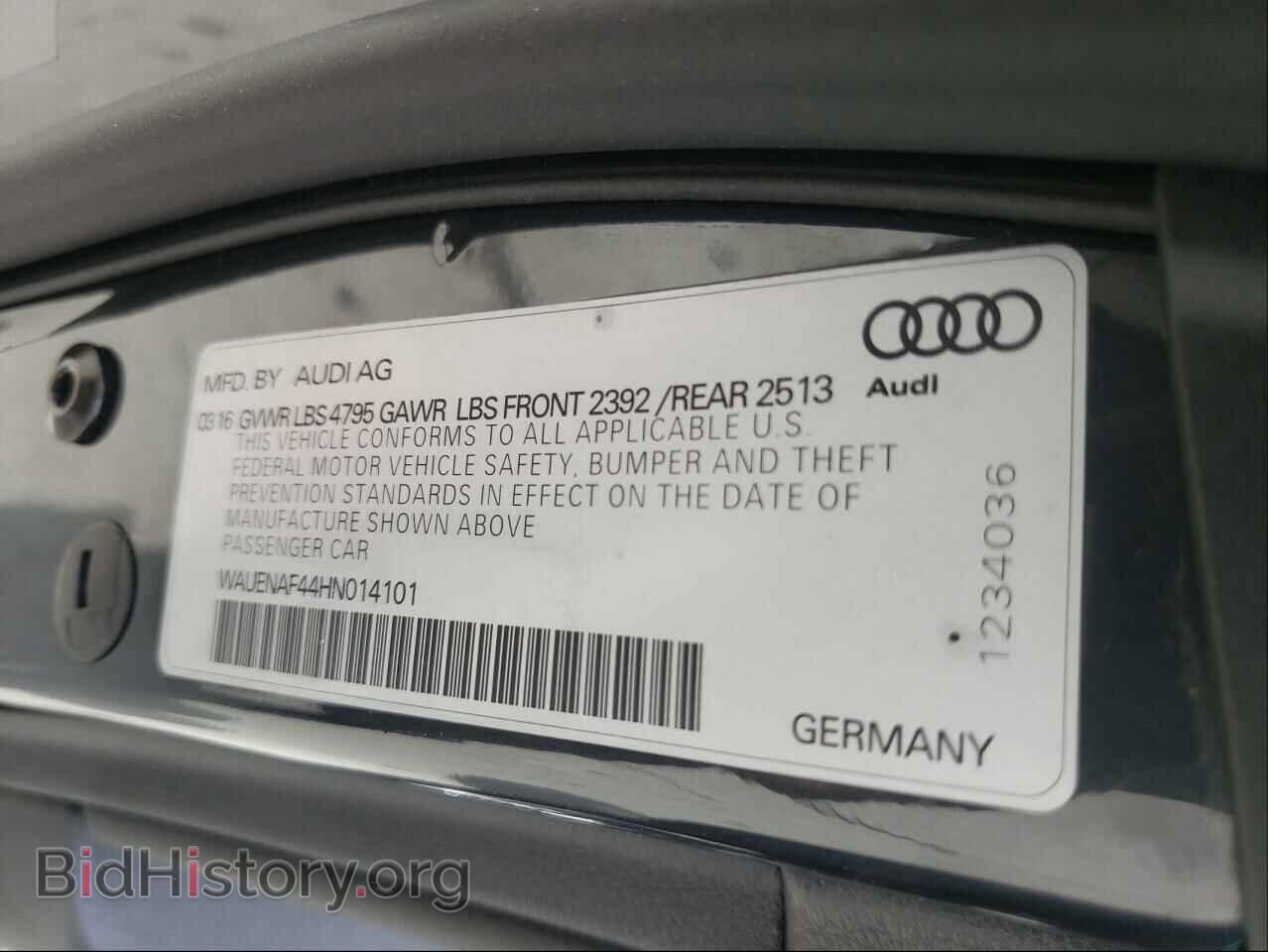 2017 AUDI A4 - VIN: WAUENAF44HN014101 - Фото 10
