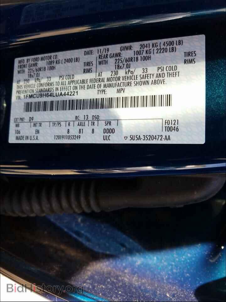 2020 FORD ESCAPE - VIN: 1FMCU9H64LUA44221 - Photo 10