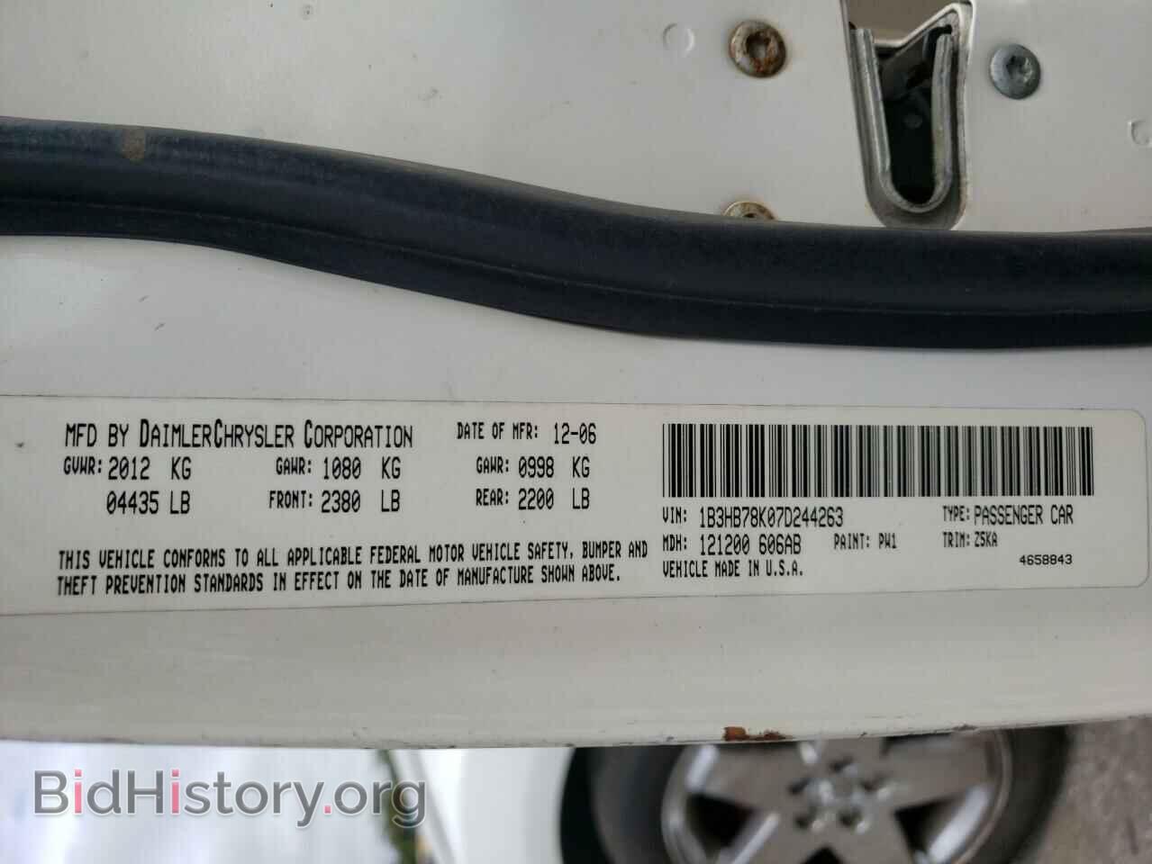 2007 DODGE CALIBER - VIN: 1B3HB78K07D244263 - Photo 10