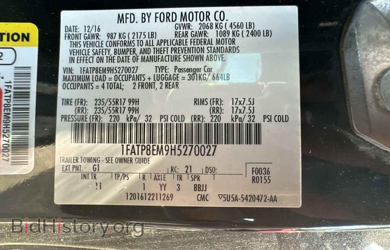 2017 FORD ALL Models - VIN: 1FATP8EM9H5270027 - Фото 10