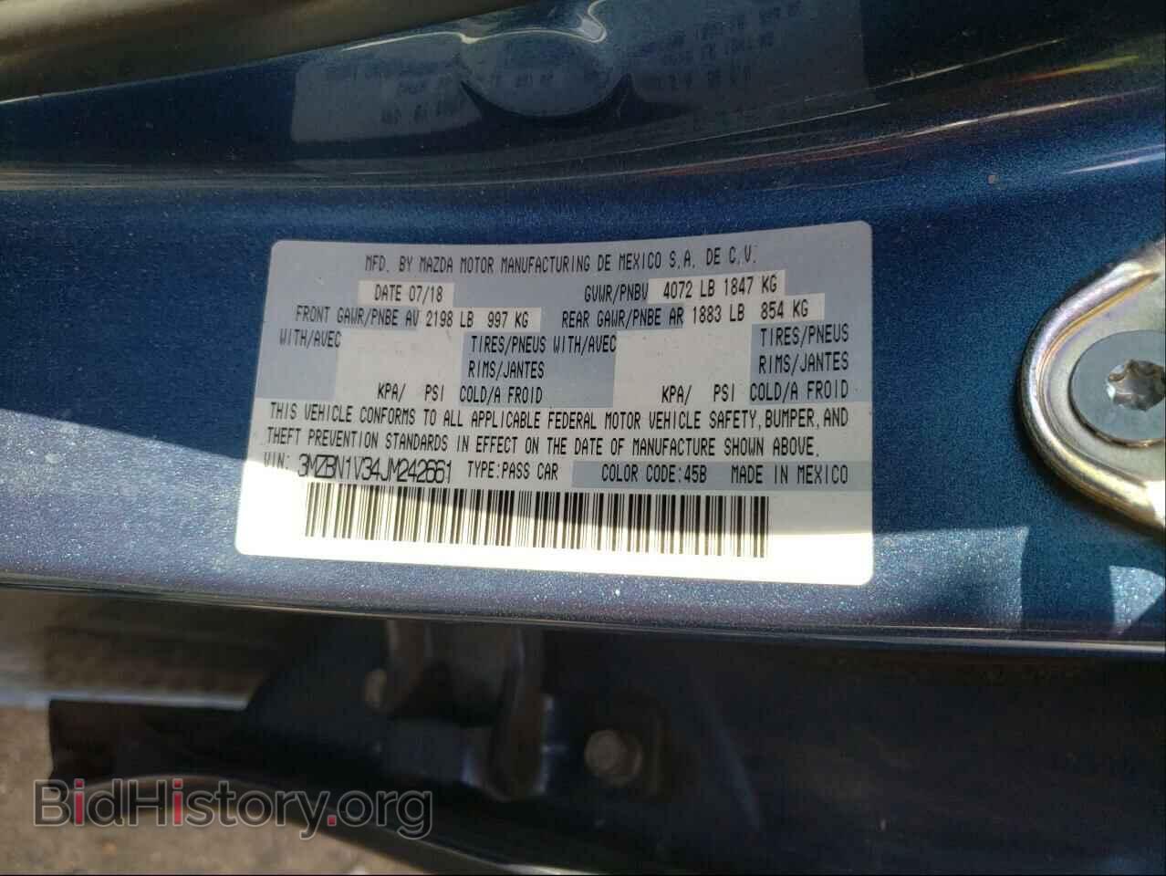 2018 MAZDA 3 - VIN: 3MZBN1V34JM242661 - Фото 10
