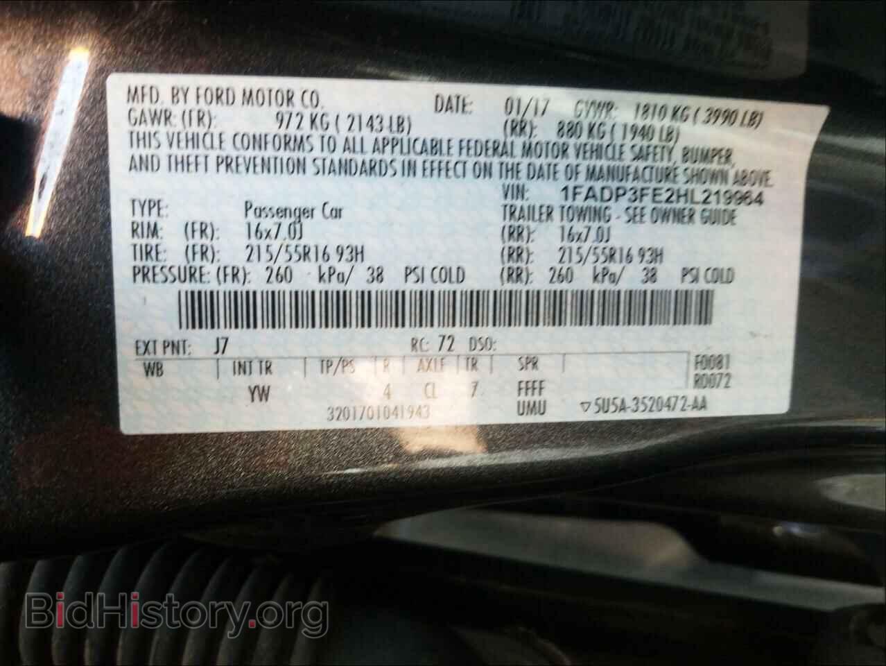 2017 FORD FOCUS - VIN: 1FADP3FE2HL219964 - Photo 10