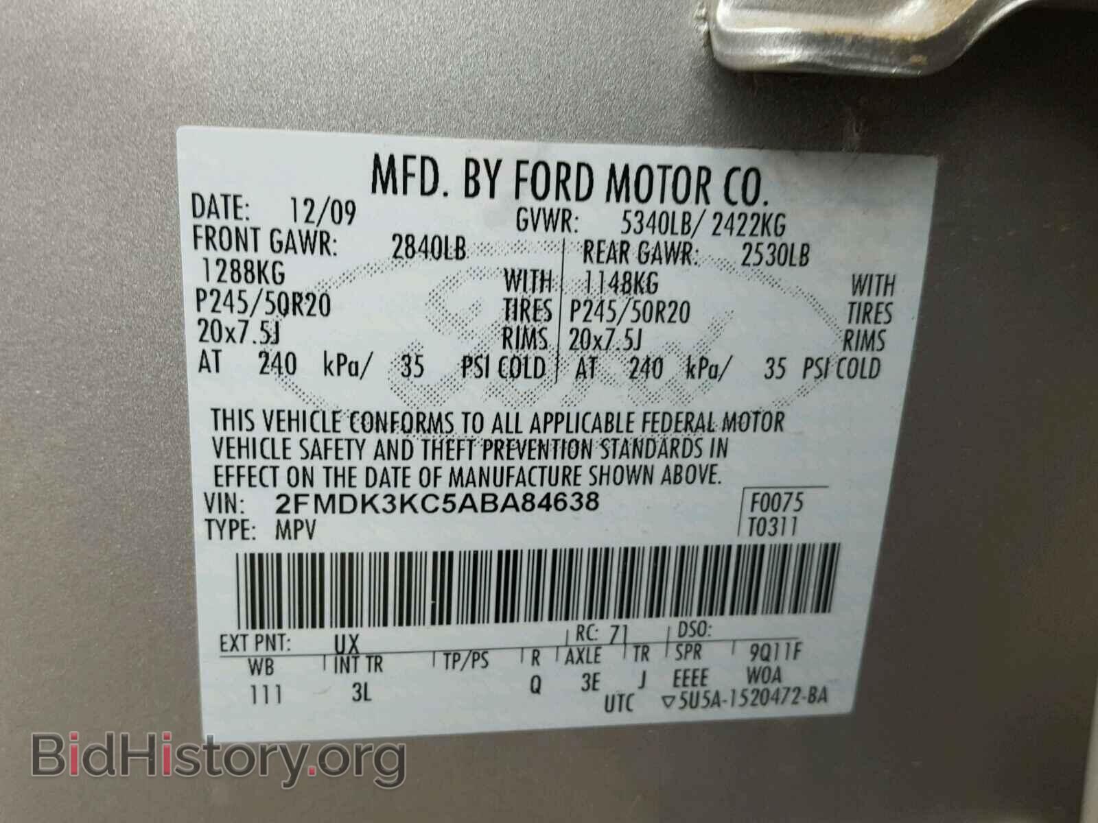 2010 FORD EDGE - VIN: 2FMDK3KC5ABA84638 - Photo 10