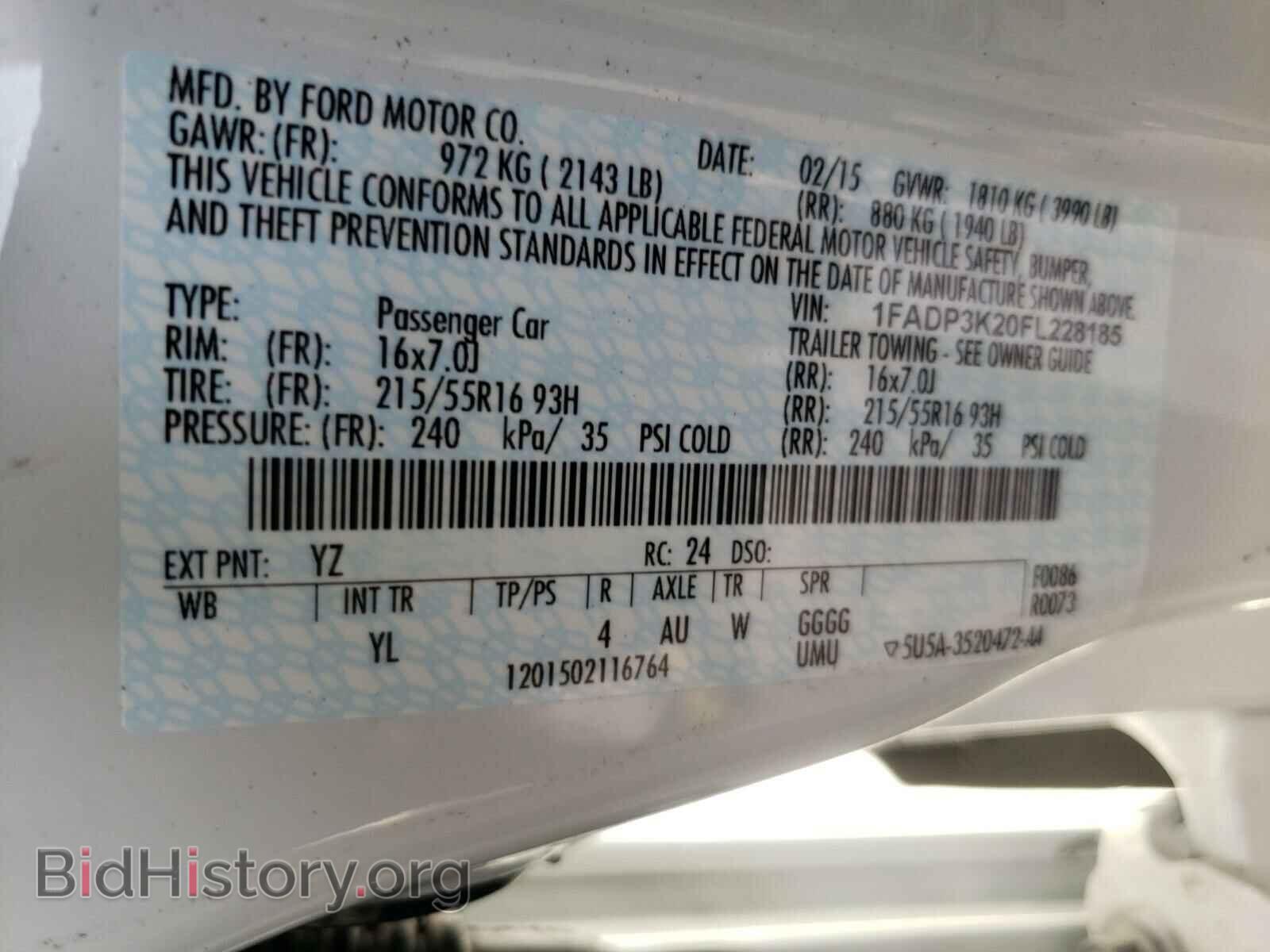 2015 FORD FOCUS - VIN: 1FADP3K20FL228185 - Фото 10