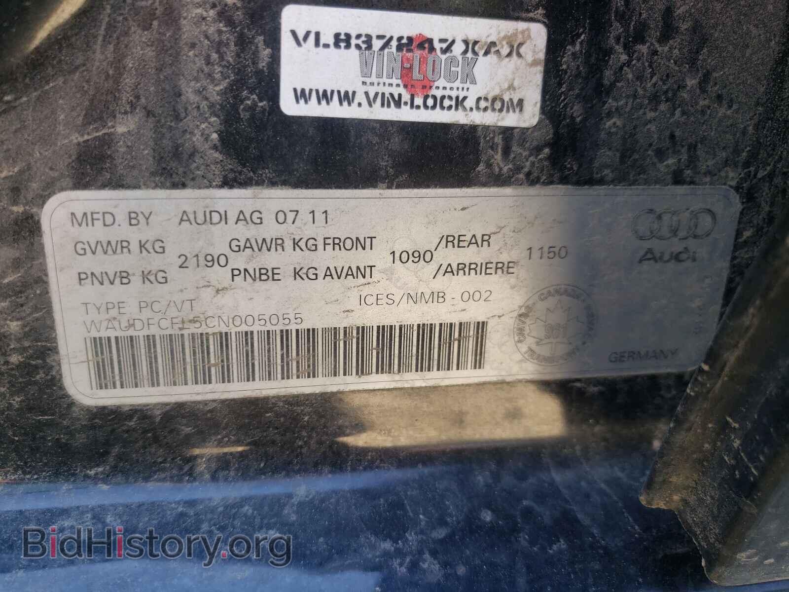 2012 AUDI A4 - VIN: WAUDFCFL5CN005055 - Фото 10