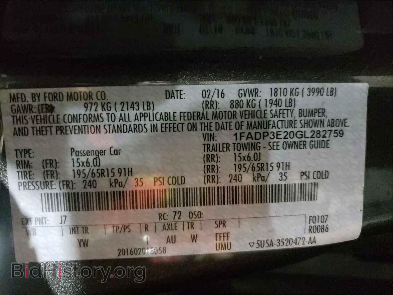2016 FORD FOCUS - VIN: 1FADP3E20GL282759 - Photo 10